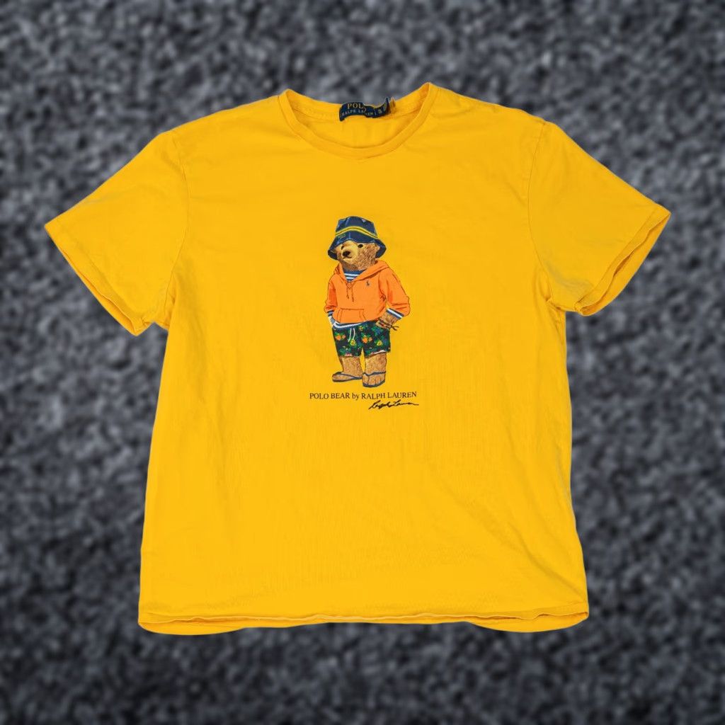 Polo Ralph Lauren Polo Ralph Lauren Yellow T-Shirt Men XL Single Stitch Bucket Hat Laguna Polo Bear Shirt Meat? (Note: This seems incorrect and should be corrected.) Size US XL / EU 56 / 4 - 1 Thumbnail
