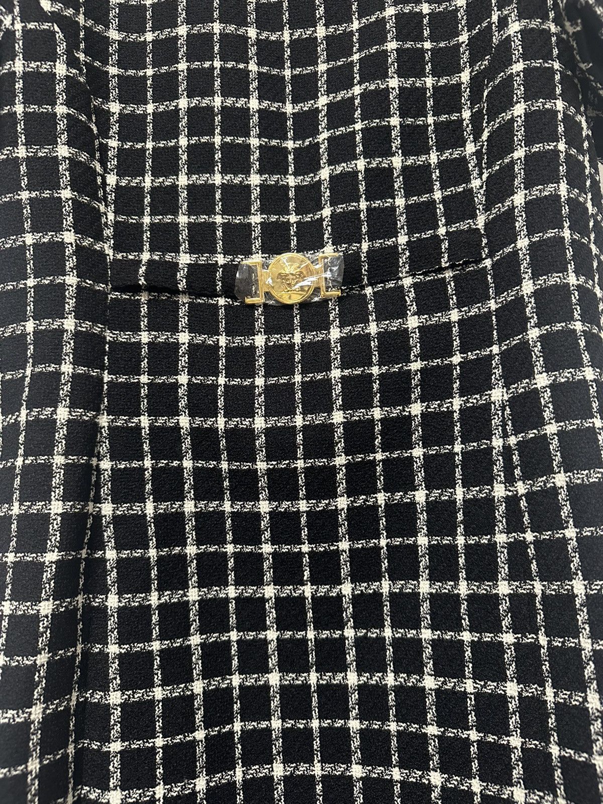 Versace Versace Black Check Dress Size XL / US 12-14 / IT 48-50 - 3 Thumbnail