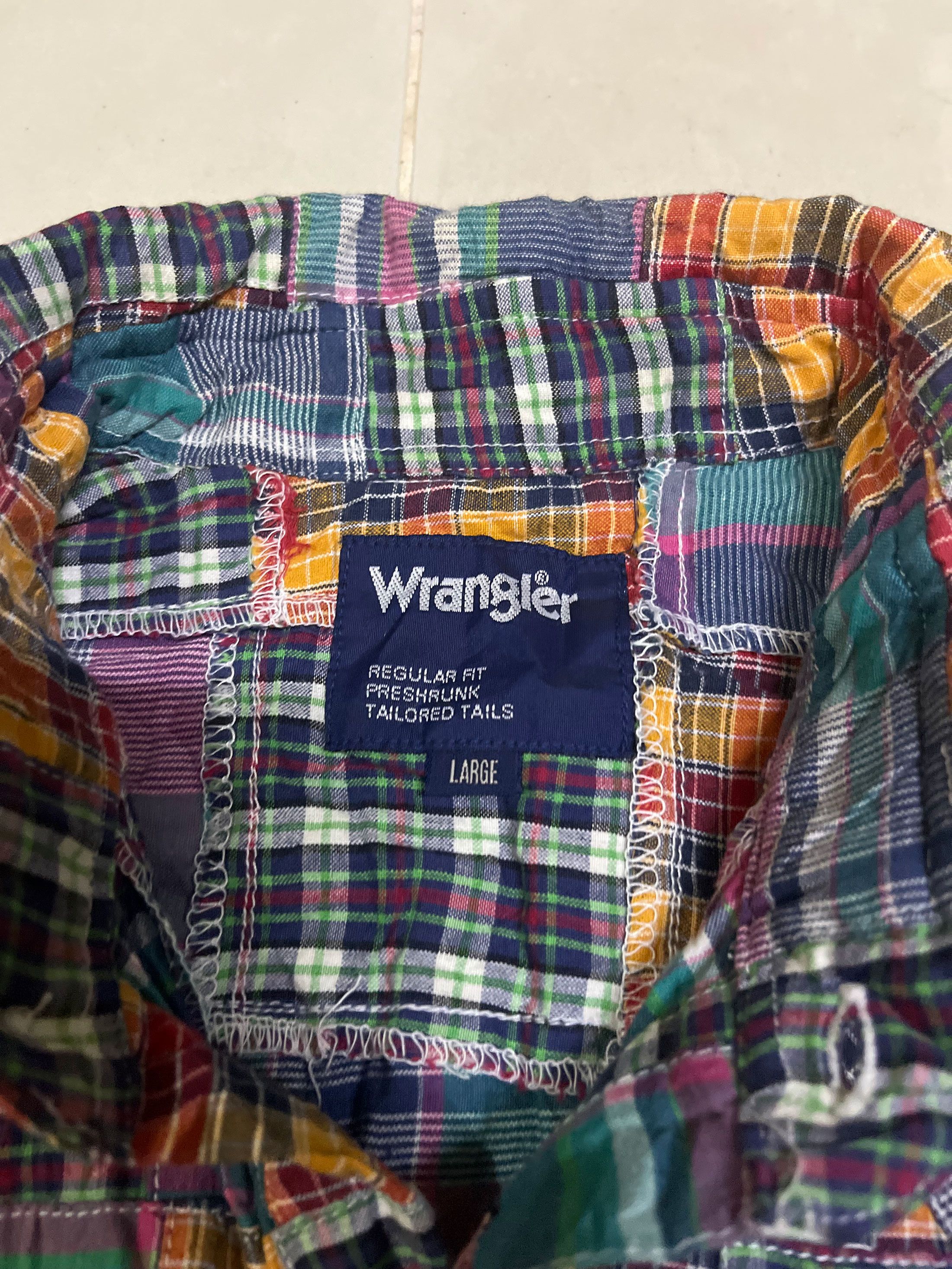 Wrangler Half Button Patchwork Pearl Snap Short Sleeve Western Size US L / EU 52-54 / 3 - 2 Thumbnail