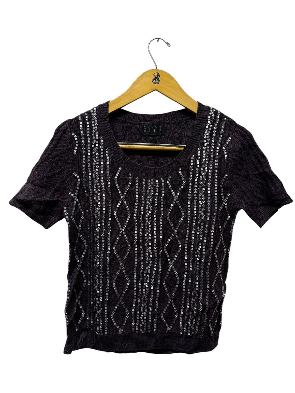 Aran Isles Knitwear Vintage Gipsy Blue Crewneck Short Sleeve Knitwear Size S / US 4 / IT 40 - 1 Thumbnail