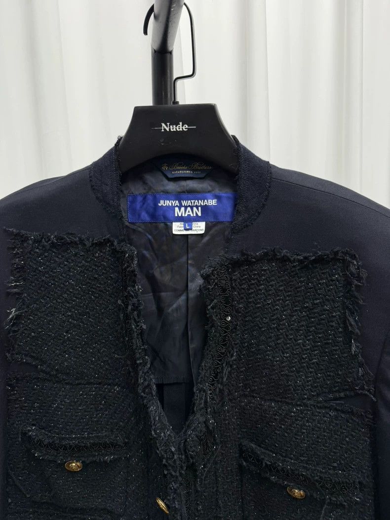 Junya Watanabe Junya watanabe size l Small fragrant tweed spliced wool bl Size 36R - 4 Thumbnail