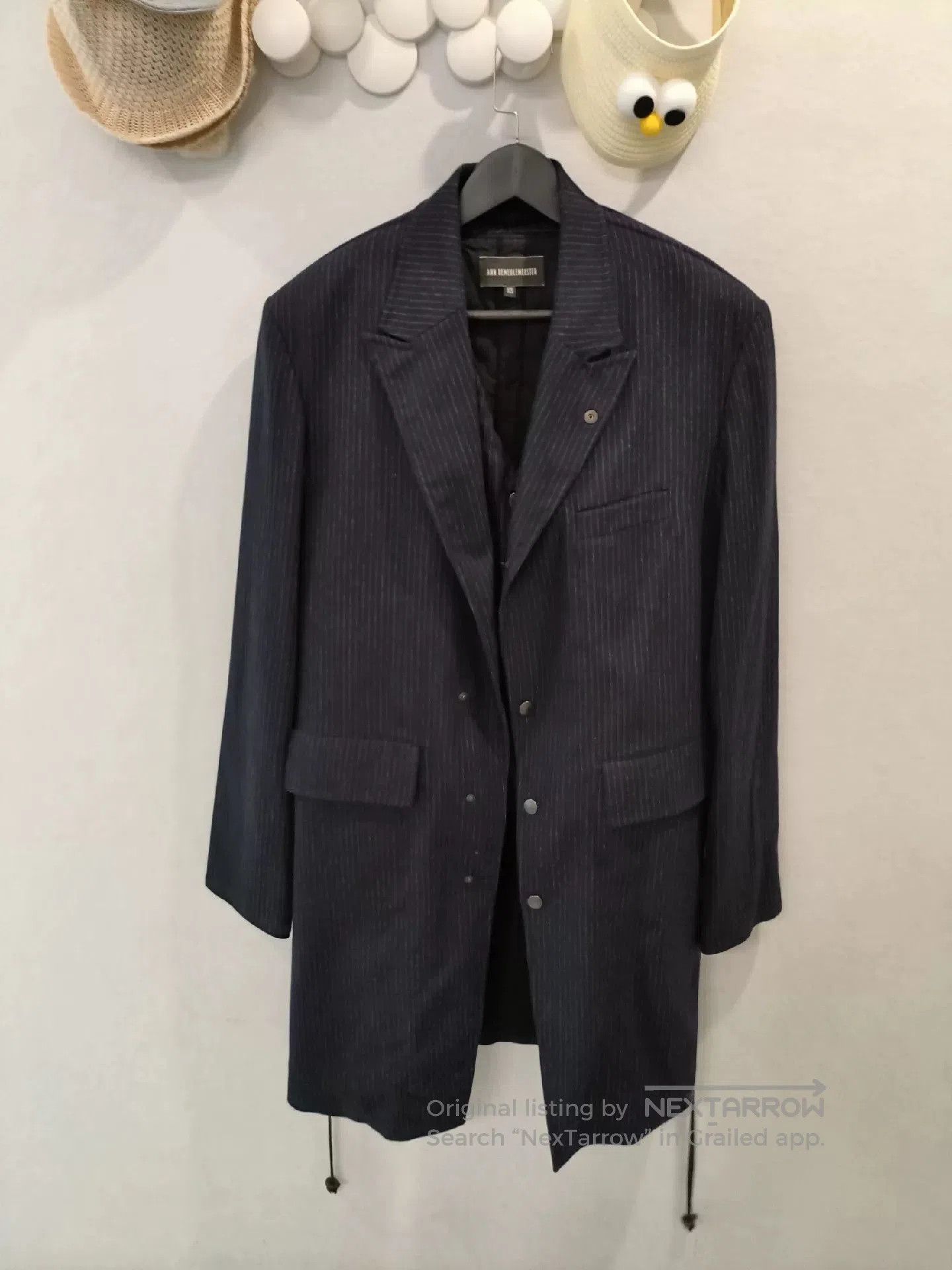 Ann Demeulemeester Striped Sash Coat.