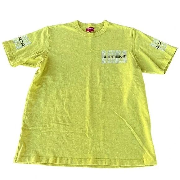 Supreme Supreme Stacked Logo T-Shirt Yellow SP19 Men’s Size US M / EU 48-50 / 2 - 2 Thumbnail