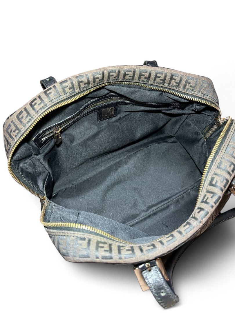 Fendi Fendi - Shoulder Bag Zucchino Pattern Black Brown Handbag Size ONE SIZE - 5 Thumbnail