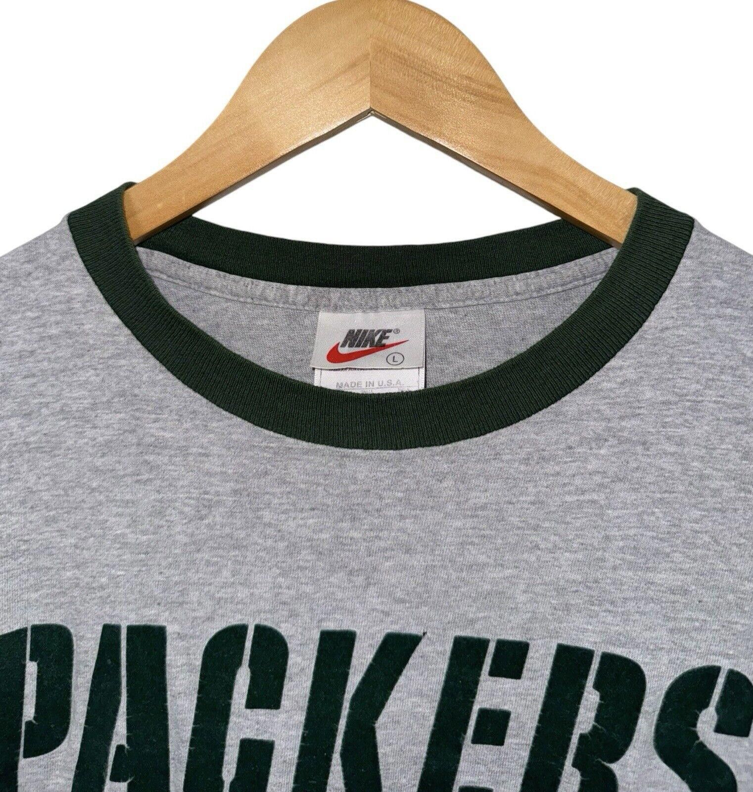 Nike Vintage Nike Center Swoosh 90s Green Bay Packers Shirt L Size ONE SIZE - 3 Thumbnail
