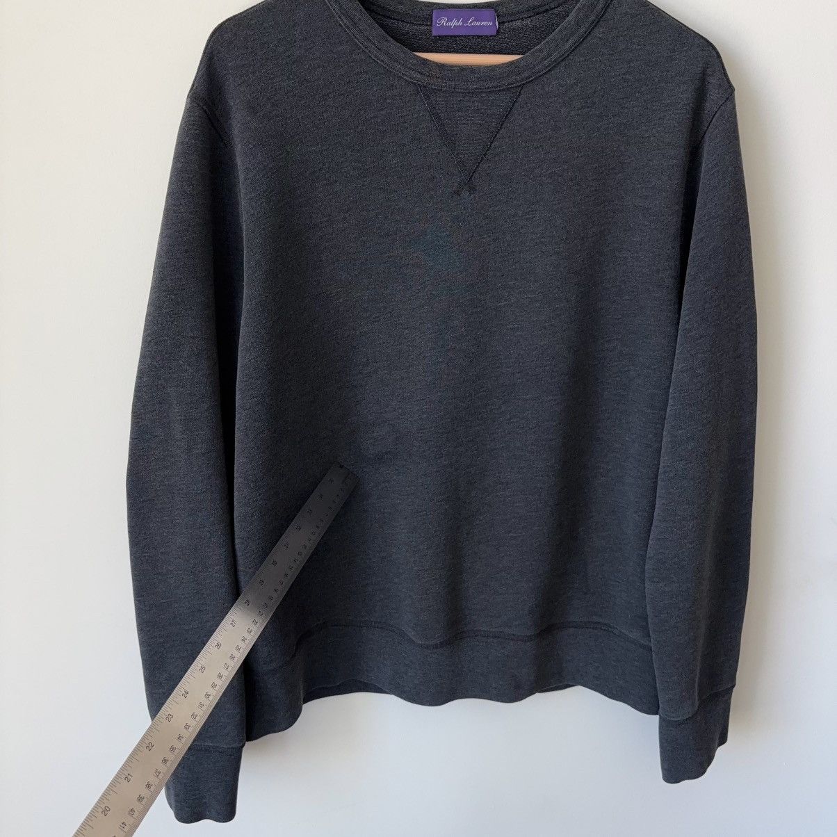 Ralph Lauren Purple Label Charcoal Crewneck Sweatshirt Cotton Blend Fleece Peru Size US XL / EU 56 / 4 - 4 Thumbnail
