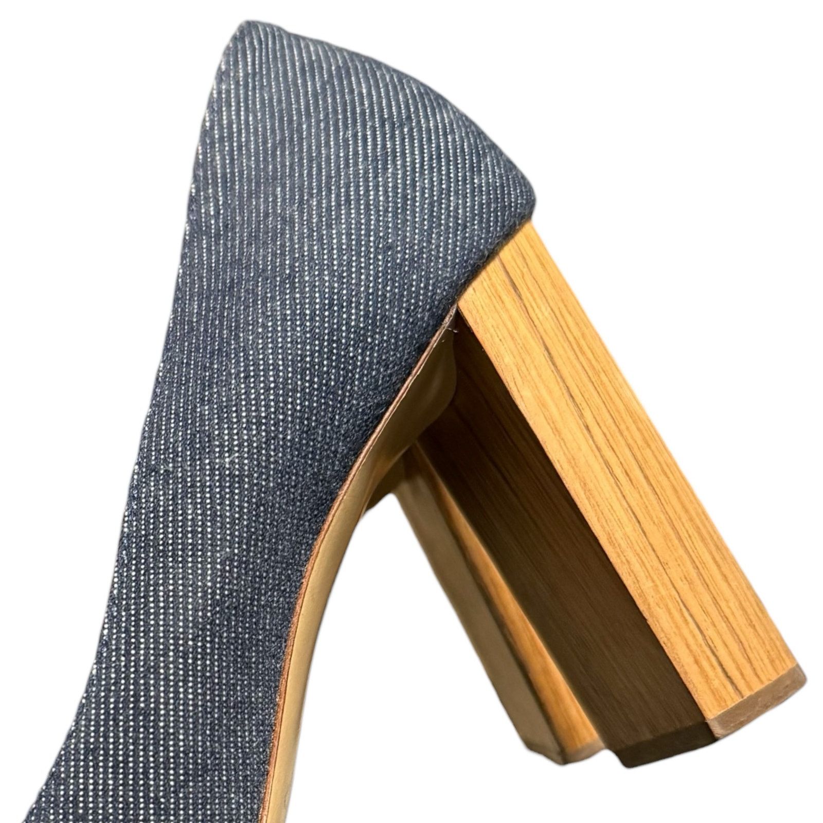 M.Gemi M. Gemi Lustro Denim Pumps Wood Grain Block Heel Size 38.5 Size US 8 / IT 38 - 7 Thumbnail