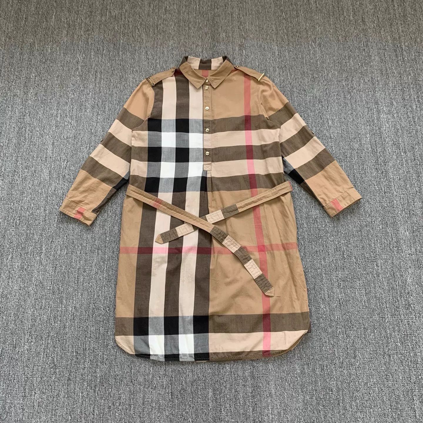Burberry Burberry Khaki Check Shirt Dress 38 95 New 14633 Size M / US 6-8 / IT 42-44 - 1 Thumbnail