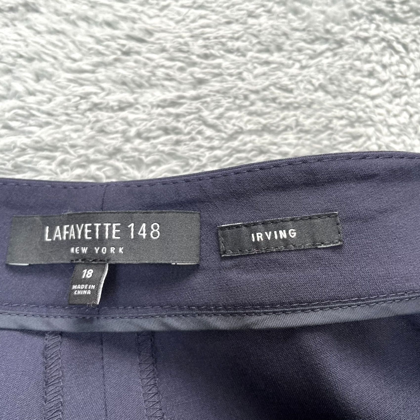 Vintage Lafayette 148 New York Pants Womens 18 Blue Wool Blend Dress Pants Size 28" / US 6 / IT 42 - 3 Thumbnail