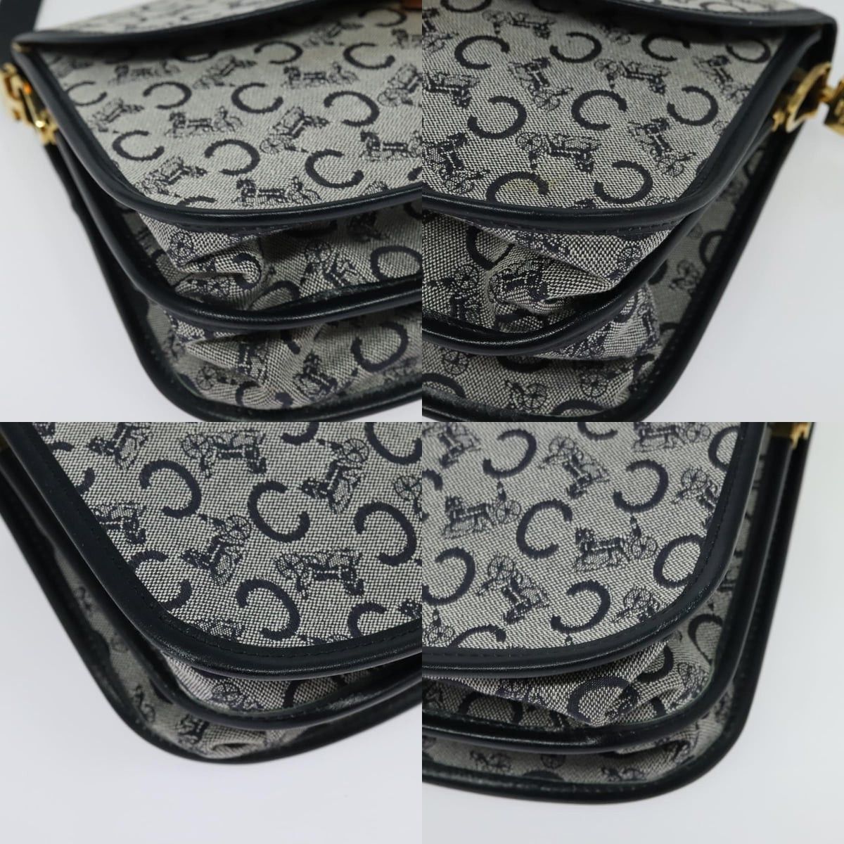 Celine CELINE C Sulky Shoulder Bag Canvas Navy Gold Size ONE SIZE - 10 Thumbnail