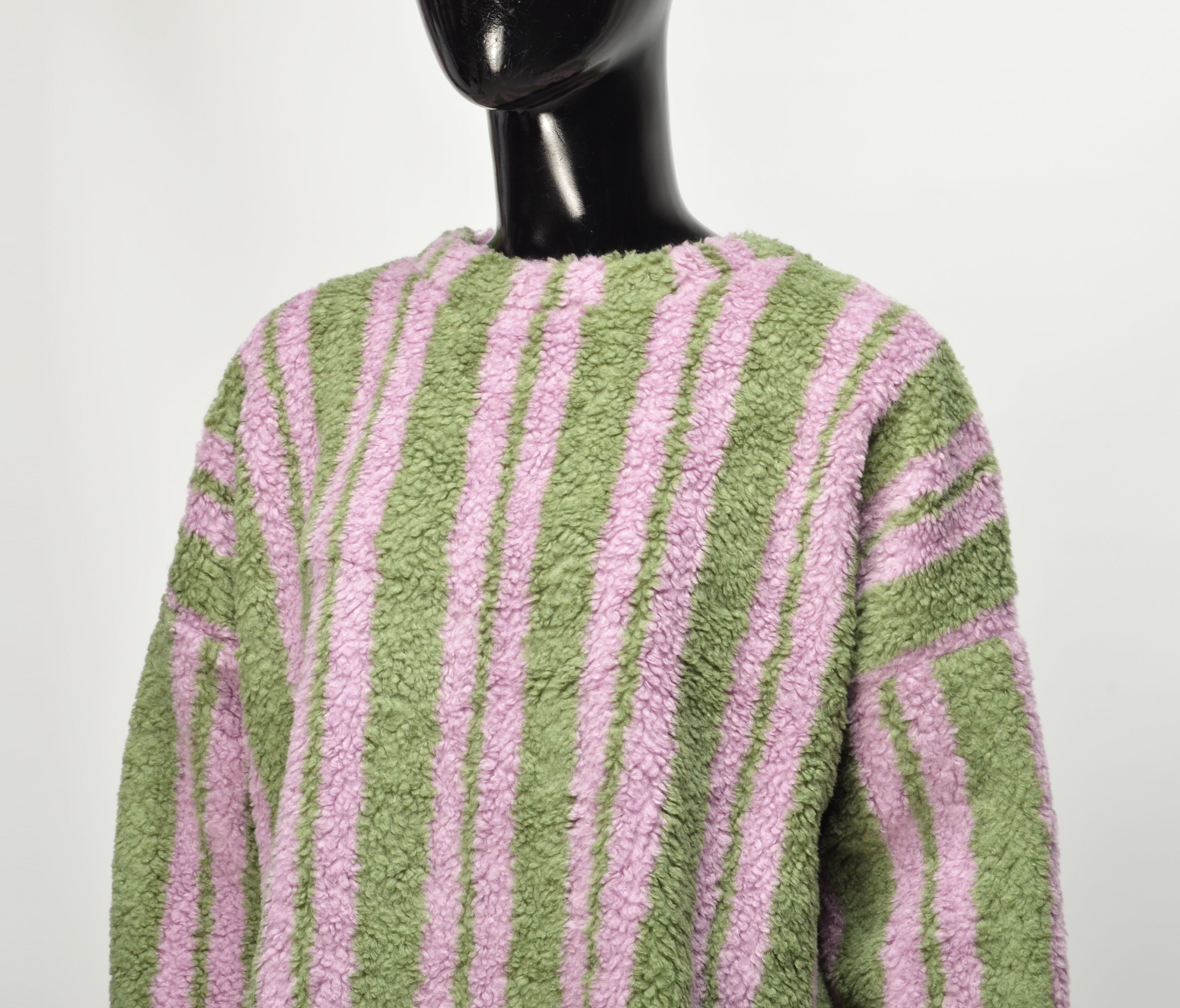 Other Rita Row Striped Fluffy Crew Neck Fleece Jumper Size S / US 4 / IT 40 - 2 Thumbnail