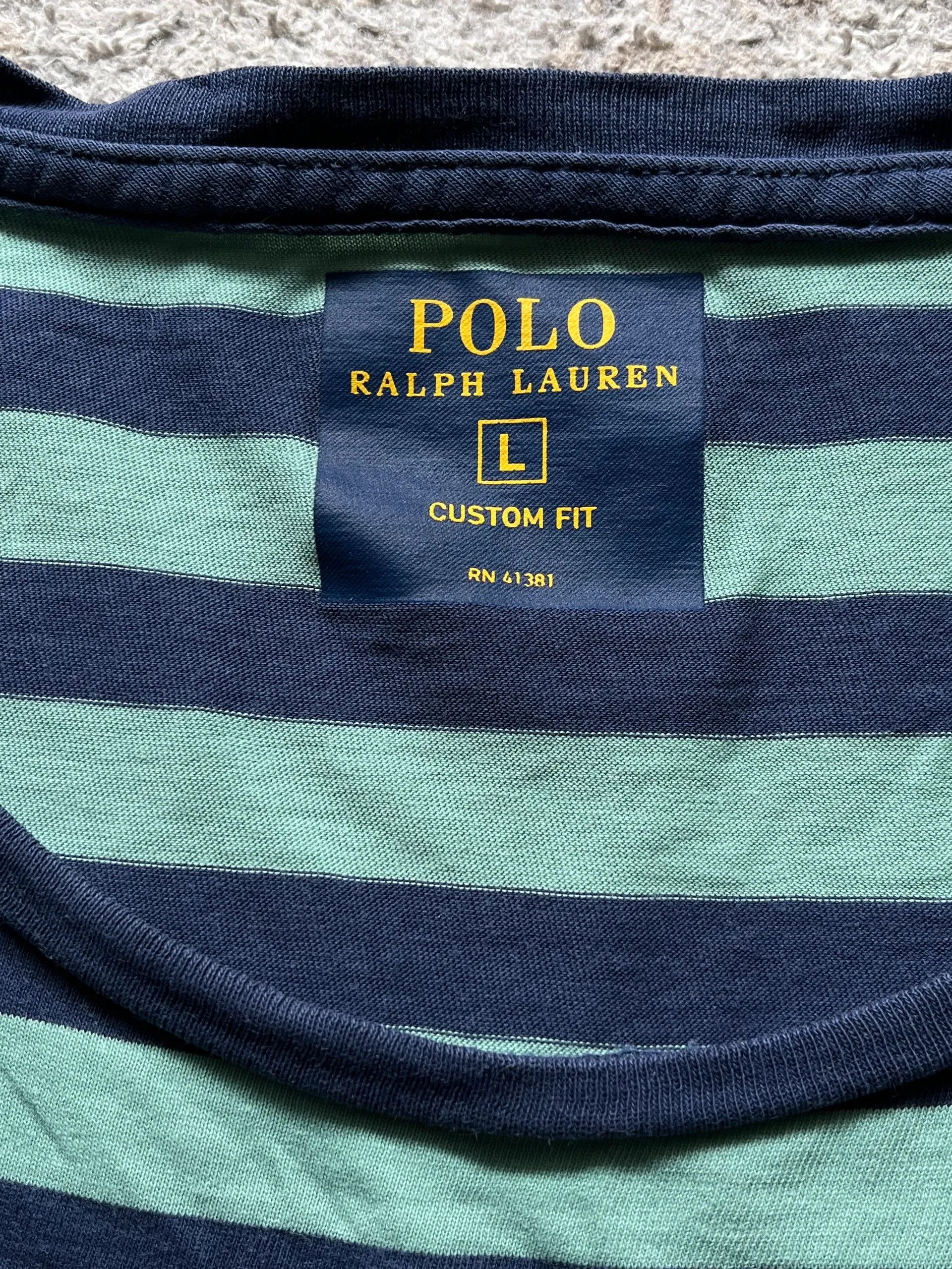 Polo Ralph Lauren Ralph Lauren Stripped Small Pony Pocket T-Shirt 2010's Rare Size US L / EU 52-54 / 3 - 3 Thumbnail