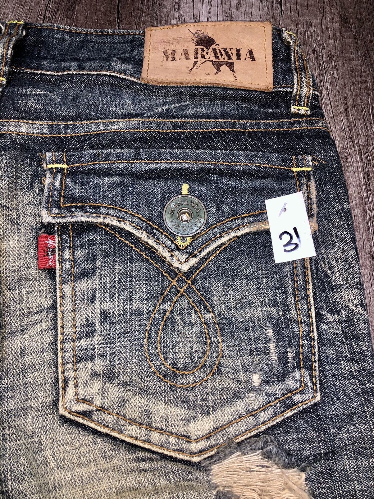 Japanese Brand Maraxia Distressed denim Jeans Size 31" - 11 Thumbnail