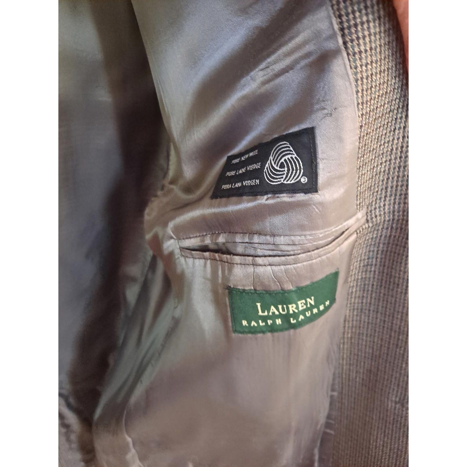Lauren Ralph Lauren Lauren Ralph Lauren Tan Tweed 3 Button Blazer 100% Lambswool Size 44R - 4 Thumbnail