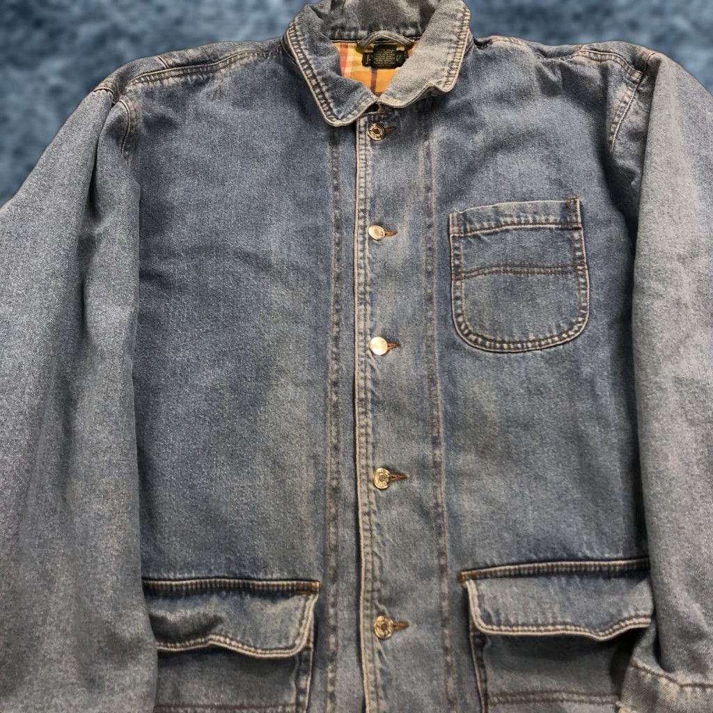 J.Crew VINTAGE J.CREW Jacket Mens XL Blue Oarsman Chore Denim Lined 90s Size US XL / EU 56 / 4 - 1 Thumbnail