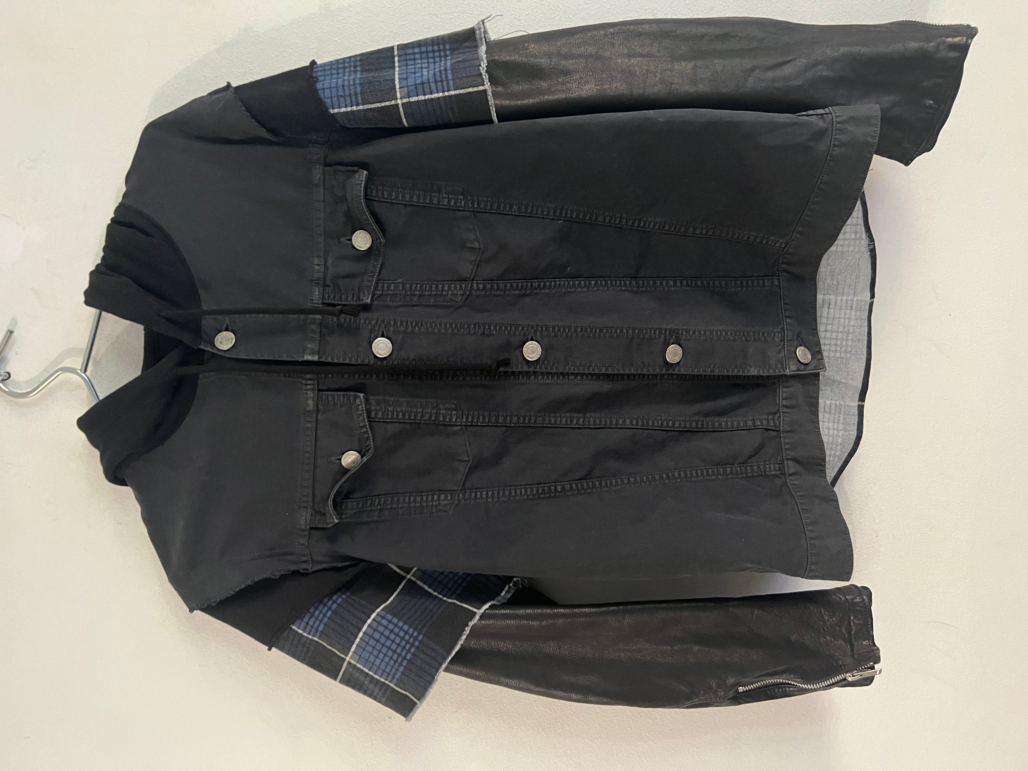 Pre-owned Undercover Ss12 Hybrid Denim Leather Jacket In Multicolor