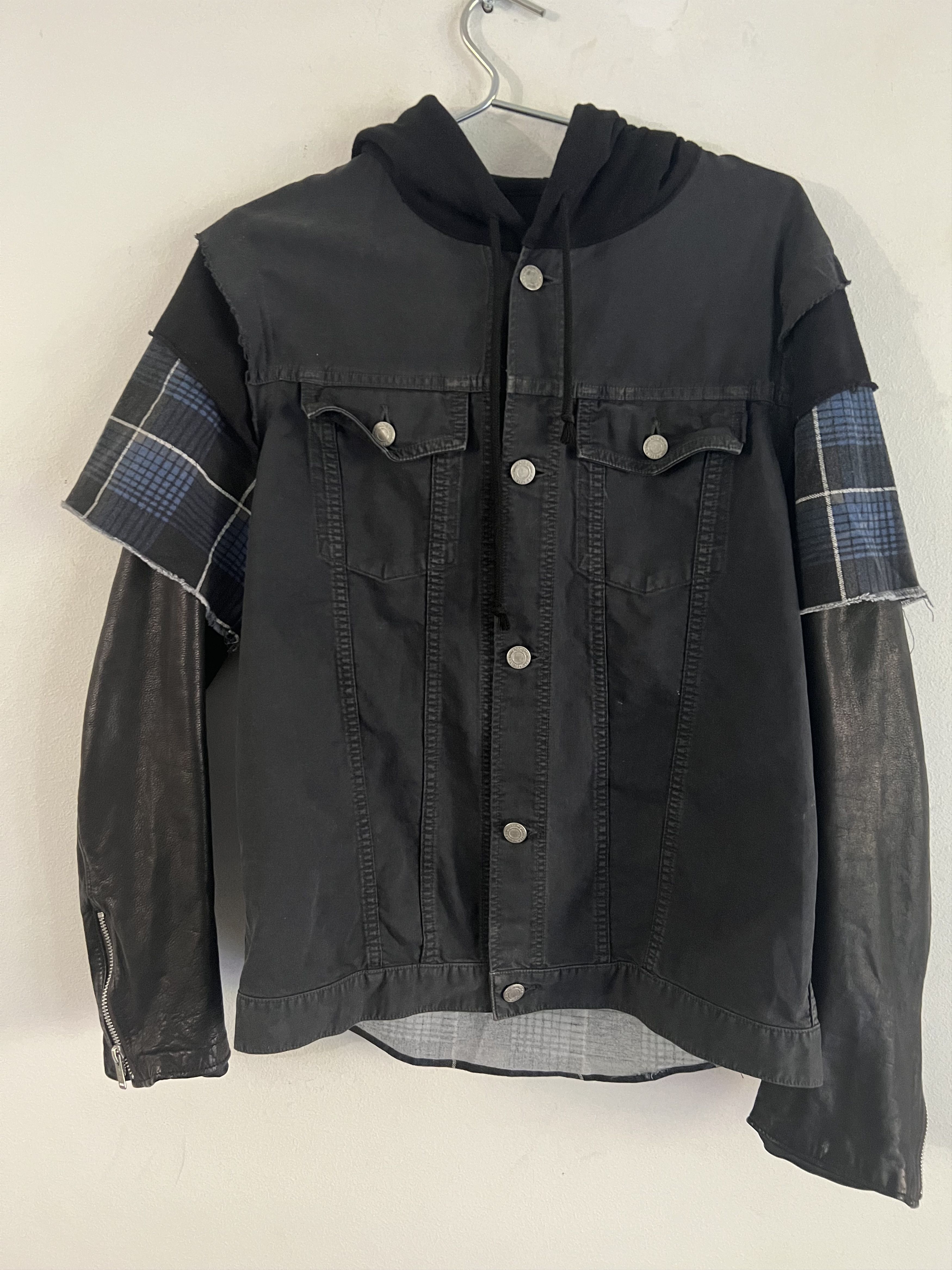 Pre-owned Undercover Ss12 Hybrid Denim Leather Jacket In Multicolor