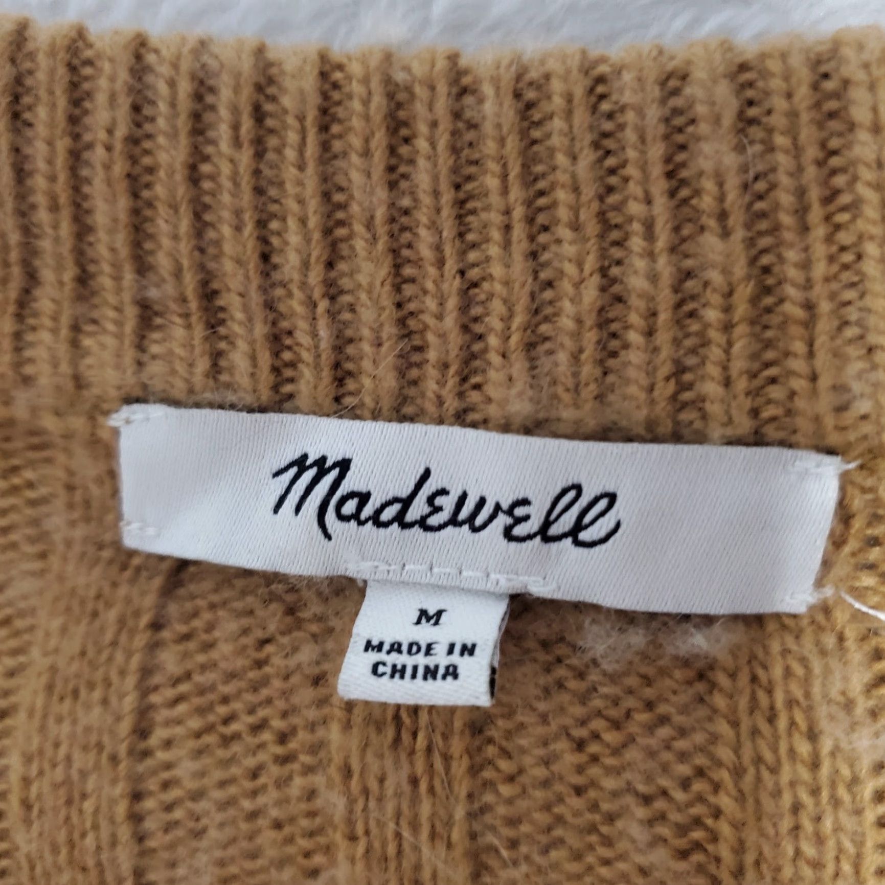 Madewell Madewell Sweater Dress Women’s M Beige Brown Ribbed Midi Wool Blend Long Sleeve Size M / US 6-8 / IT 42-44 - 3 Thumbnail