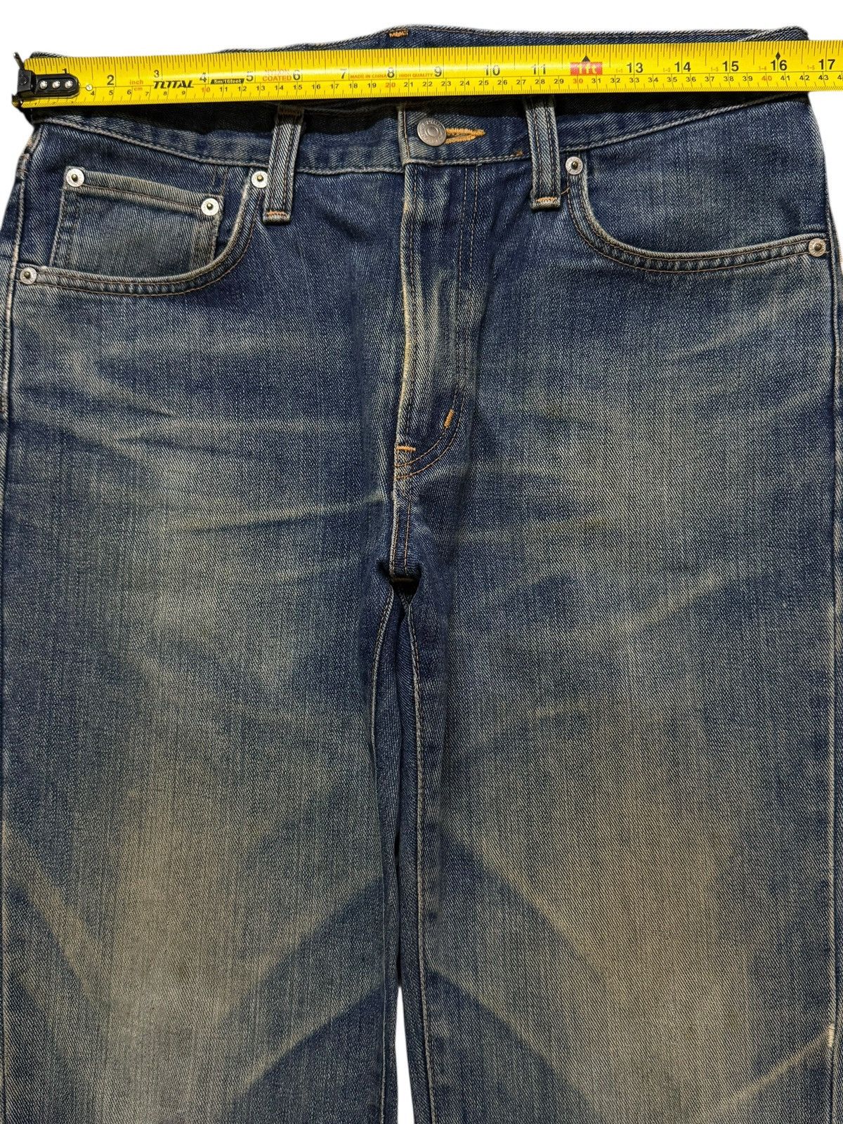 Edwin Vintage 90s Japan Edwin Blue Mud Wash Whiskers Distress Size US 32 / EU 48 - 9 Thumbnail