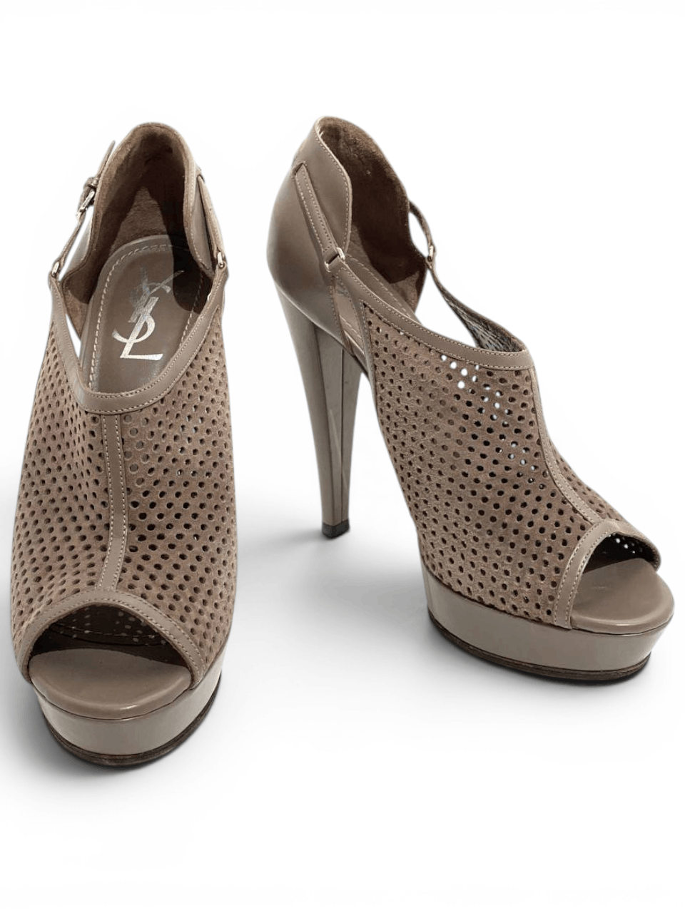 Yves Saint Laurent Yves Saint Laurent Leather Cut Peep Heel Sandals Vintage Size US 7.5 / IT 37.5 - 4 Thumbnail