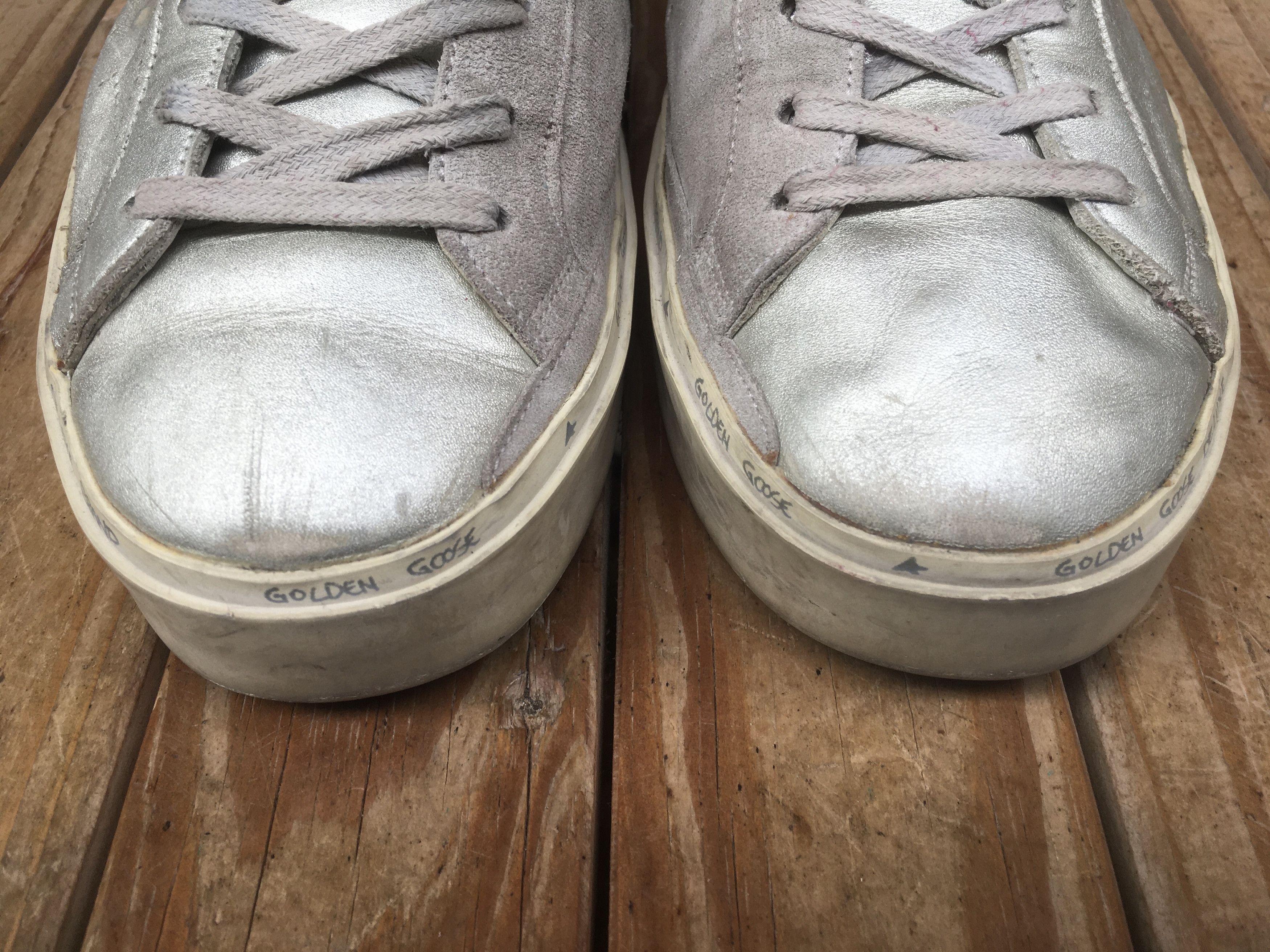 Golden Goose Golden goose deluxe HI STAR Gray leather sneakers EUR 42 Size US 9 / EU 42 - 3 Thumbnail