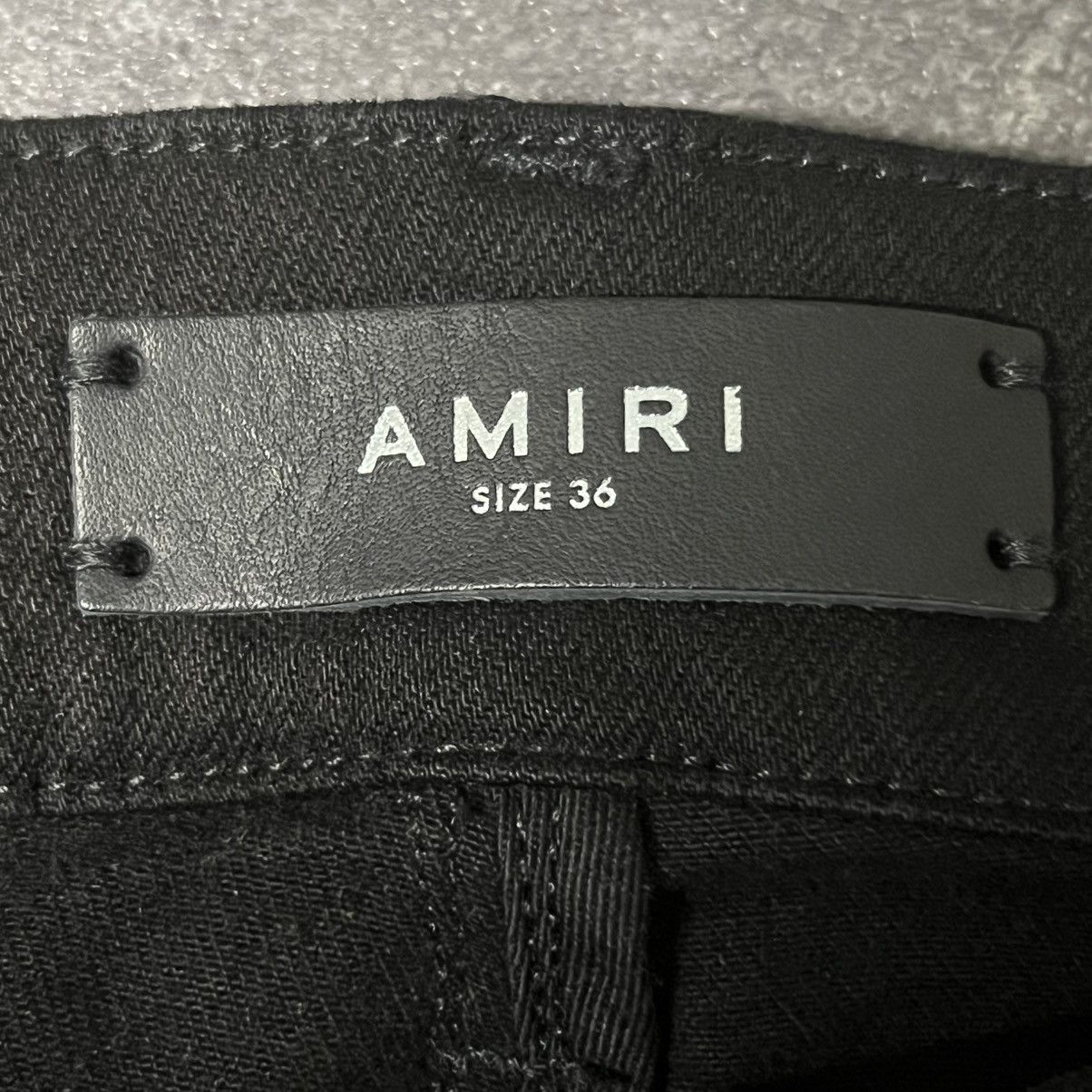 Amiri Amiri MX1 Gold Leather Patch Jeans Black Size US 36 / EU 52 - 6 Thumbnail