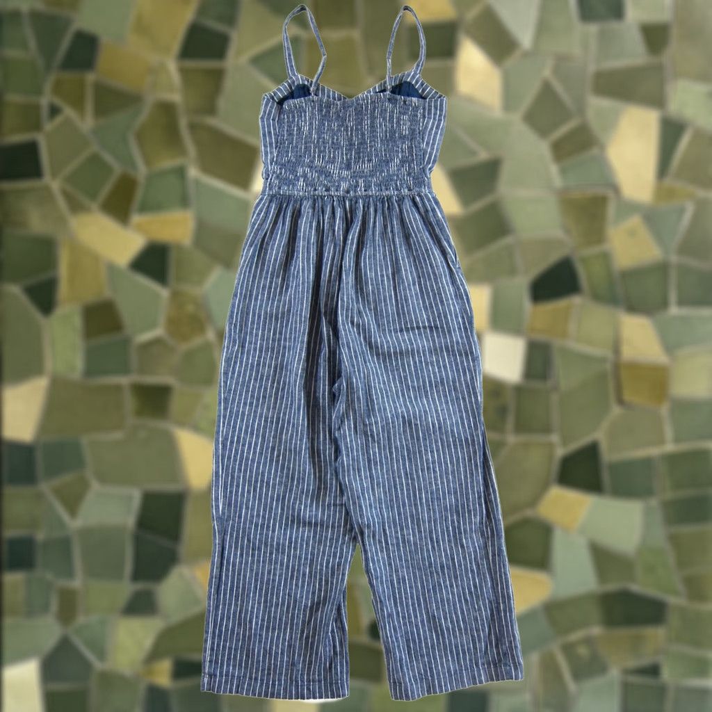 Abercrombie & Fitch Abercrombie & Fitch Blue White Stripe Linen Cotton Pocket Jumpsuit Woman MP Size 32" / US 10 / IT 46 - 1 Thumbnail