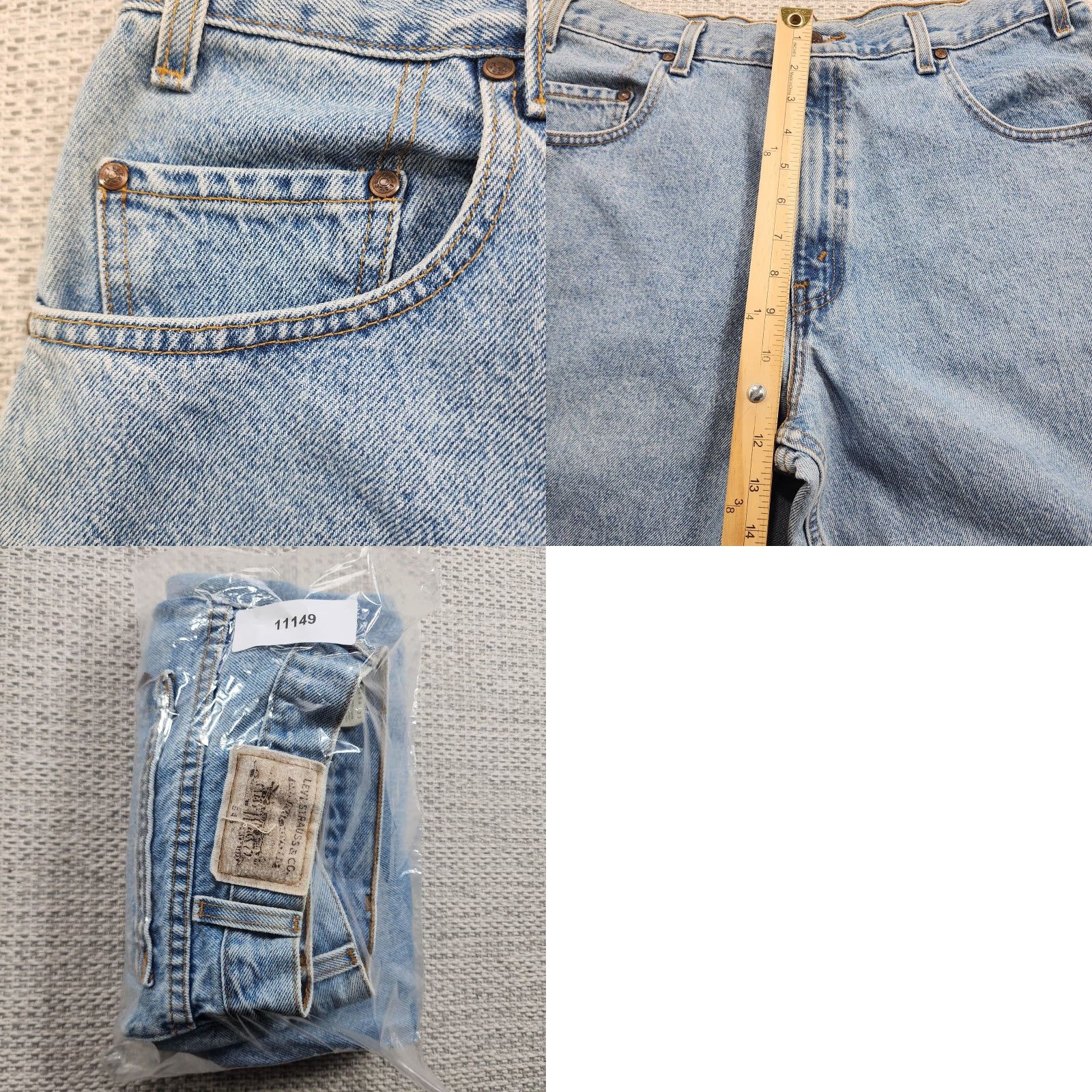 Levi's VINTAGE Levi's Jeans Mens 36x34 545 Light Wash Blue Loose Fit Tapered Leg Zip Fly Denim Relaxed 5-Pocket USA 90s Grunge Size US 36 / EU 52 - 9 Thumbnail