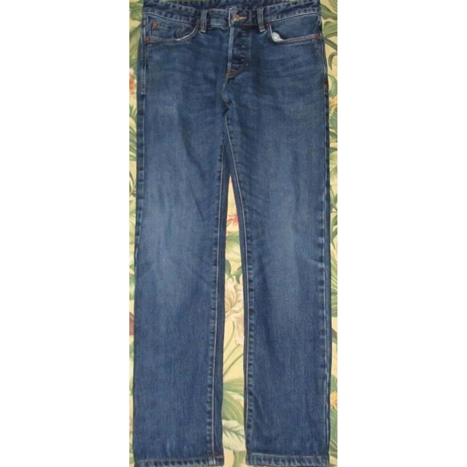 Buck Mason BUCK MASON Maverick Slim Double Dipped Denim Jeans 31 x 30 Mens Blue Size US 31 - 3 Thumbnail