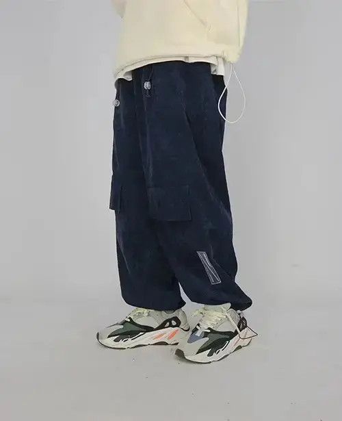 Jean 20AW Indigo Union Japan Black Oversized Corduroy Pants Size US 33 - 1 Thumbnail