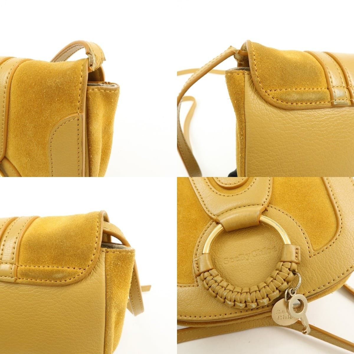 Chloe See by Chloe Joan Suede & Leather Crossbody Bag Yellow Size ONE SIZE - 6 Thumbnail