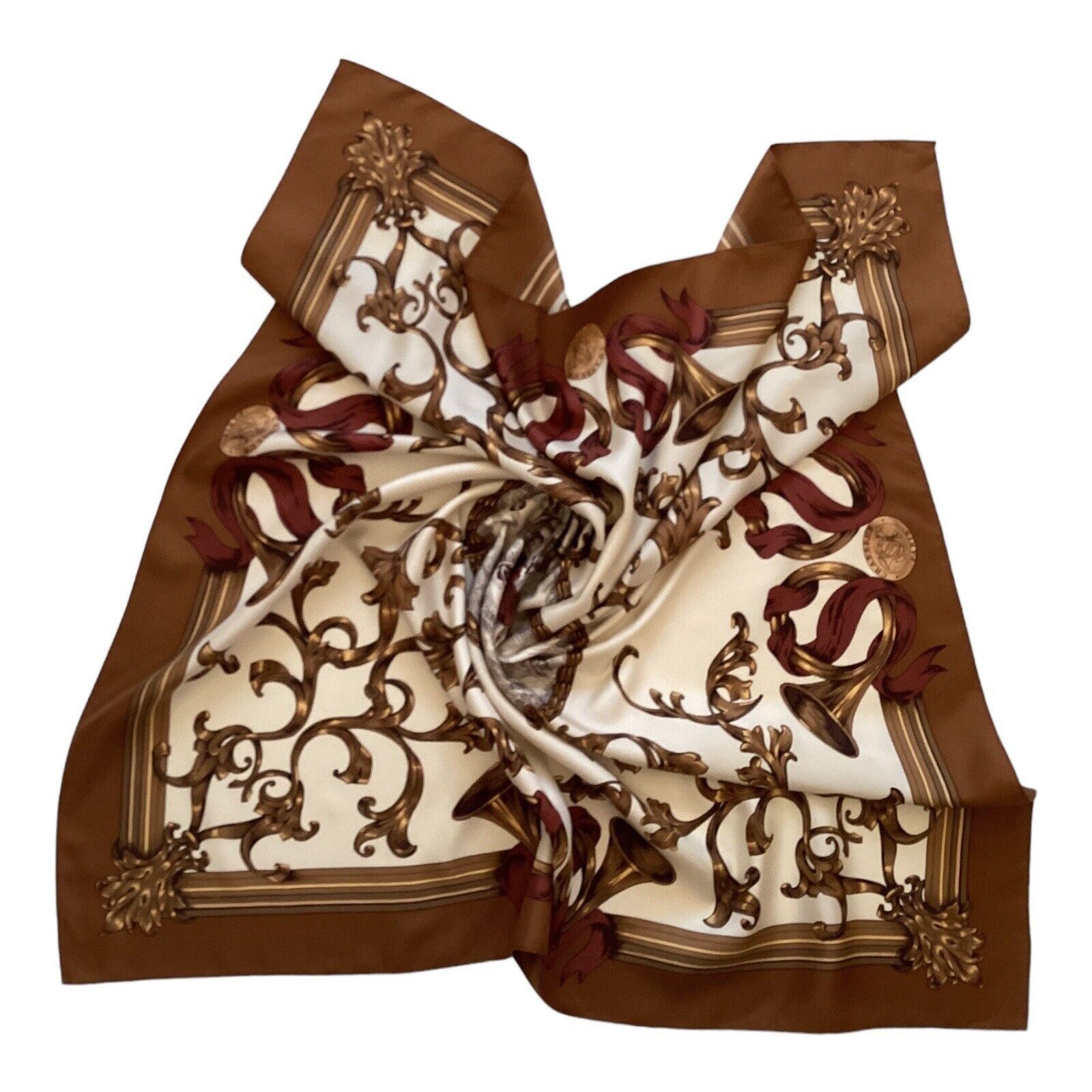 Other CHASSEUR PARIS Ivory Brown Hunting Print Scarf 35" SQR EX CO Size ONE SIZE - 2 Thumbnail