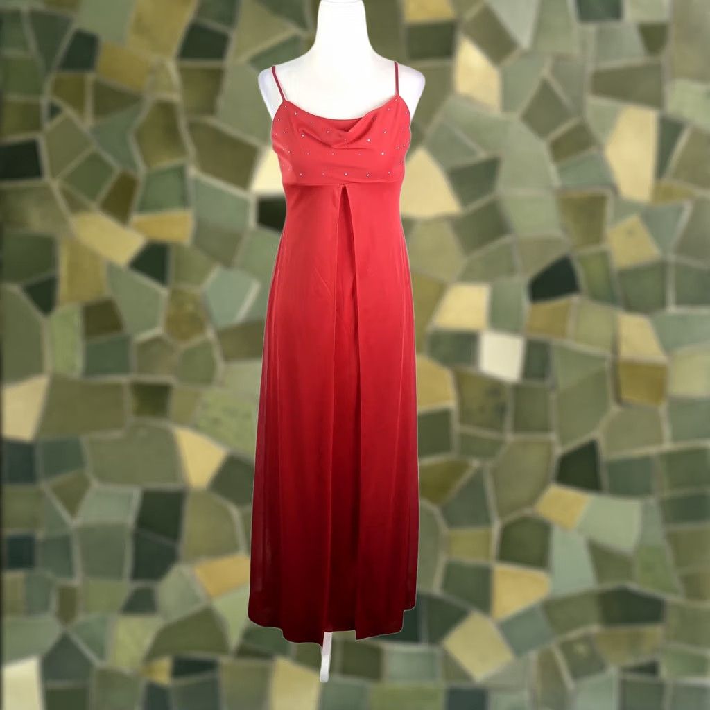 90s red prom dress Deep Party  daisystyledress Vintage VINTAGE Kiki Red Prom