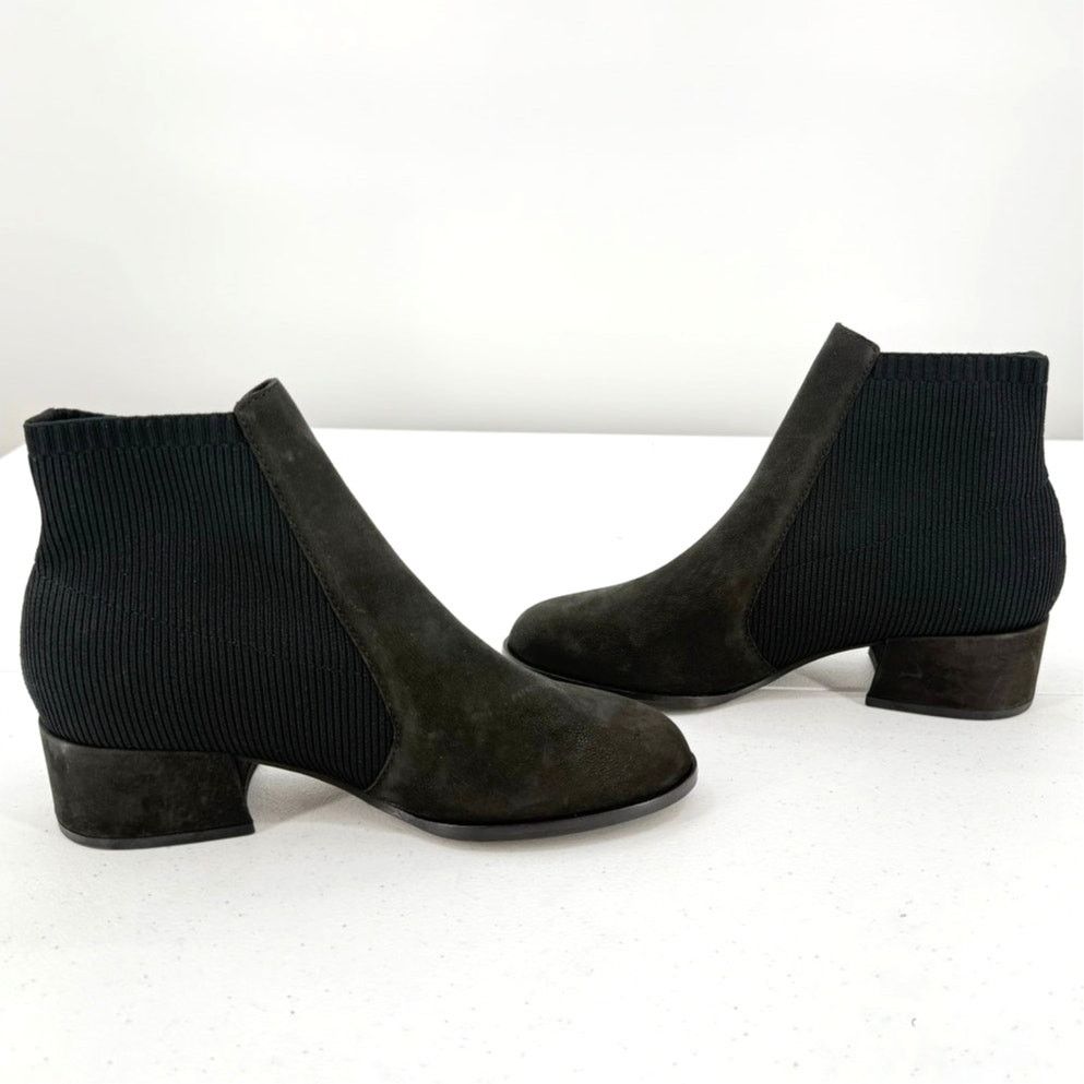 Eileen Fisher NEW Eileen Fisher Women's Black/Smoke Aesop Knit Bootie Size US 6 / IT 36 - 1 Thumbnail