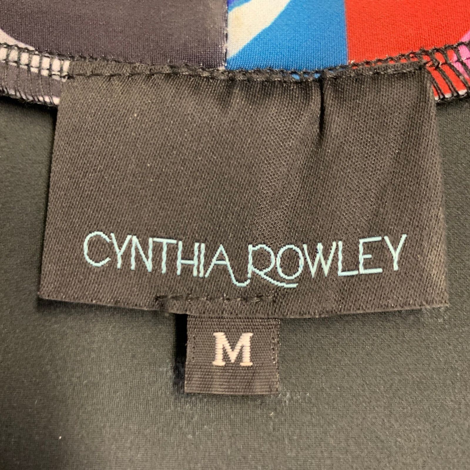 Cynthia Rowley M Black Multi Color Polyester Blend Abstract Casual Top Size M / US 6-8 / IT 42-44 - 6 Thumbnail