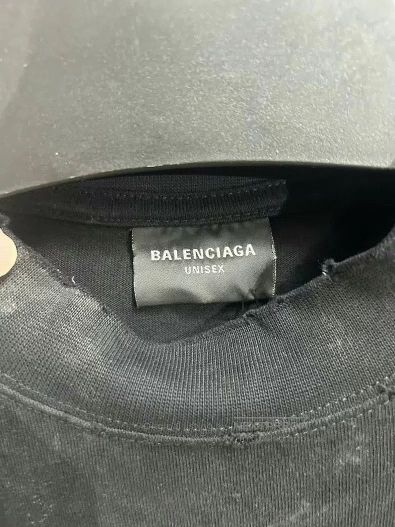 Balenciaga Balenciaga Black Distressed Inverted Eiffel Tower Short Sl Size US L / EU 52-54 / 3 - 2 Thumbnail