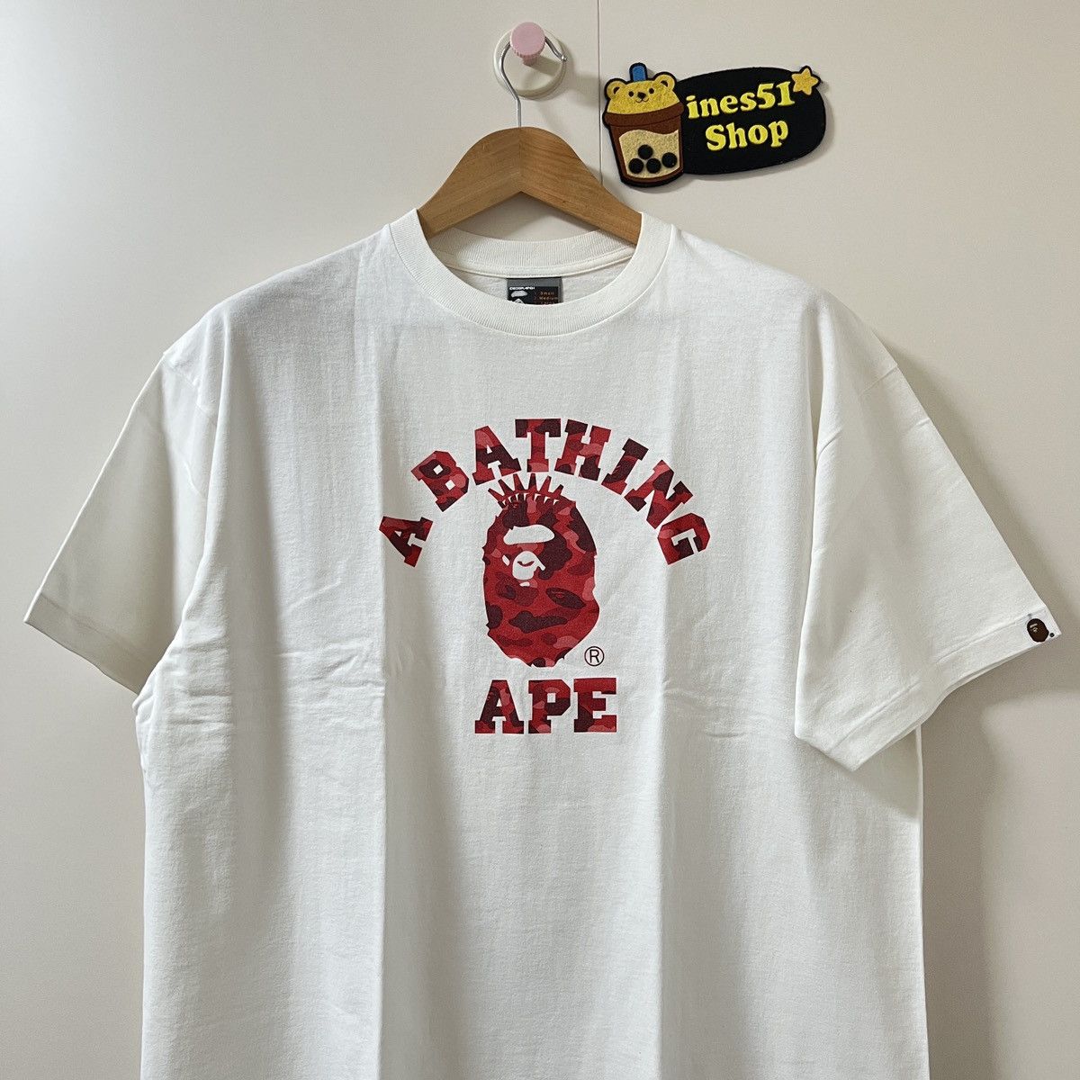 Bape Bape OG red camo college tee Size US L / EU 52-54 / 3 - 3 Thumbnail