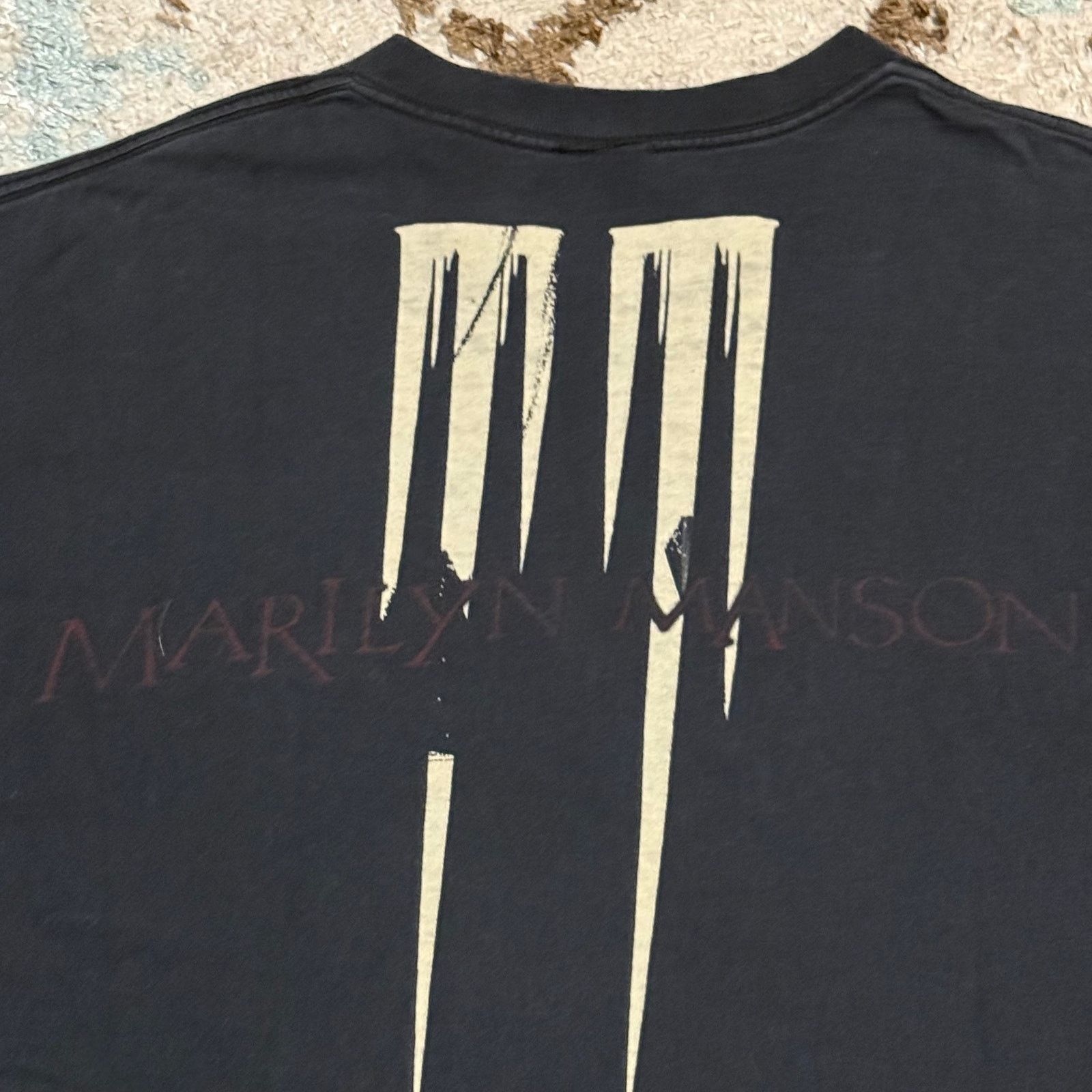 Band Tees × Marilyn Manson 2000s Marilyn Manson Gothic Shirt Size M/L Band Tee Size US L / EU 52-54 / 3 - 3 Thumbnail