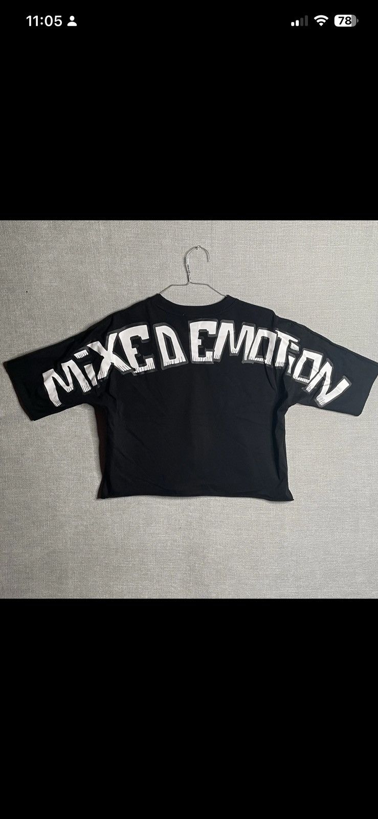 Other Mixed Emotion Black Cropped T-Shirt Streetwear Size Medium Size US M / EU 48-50 / 2 - 4 Thumbnail