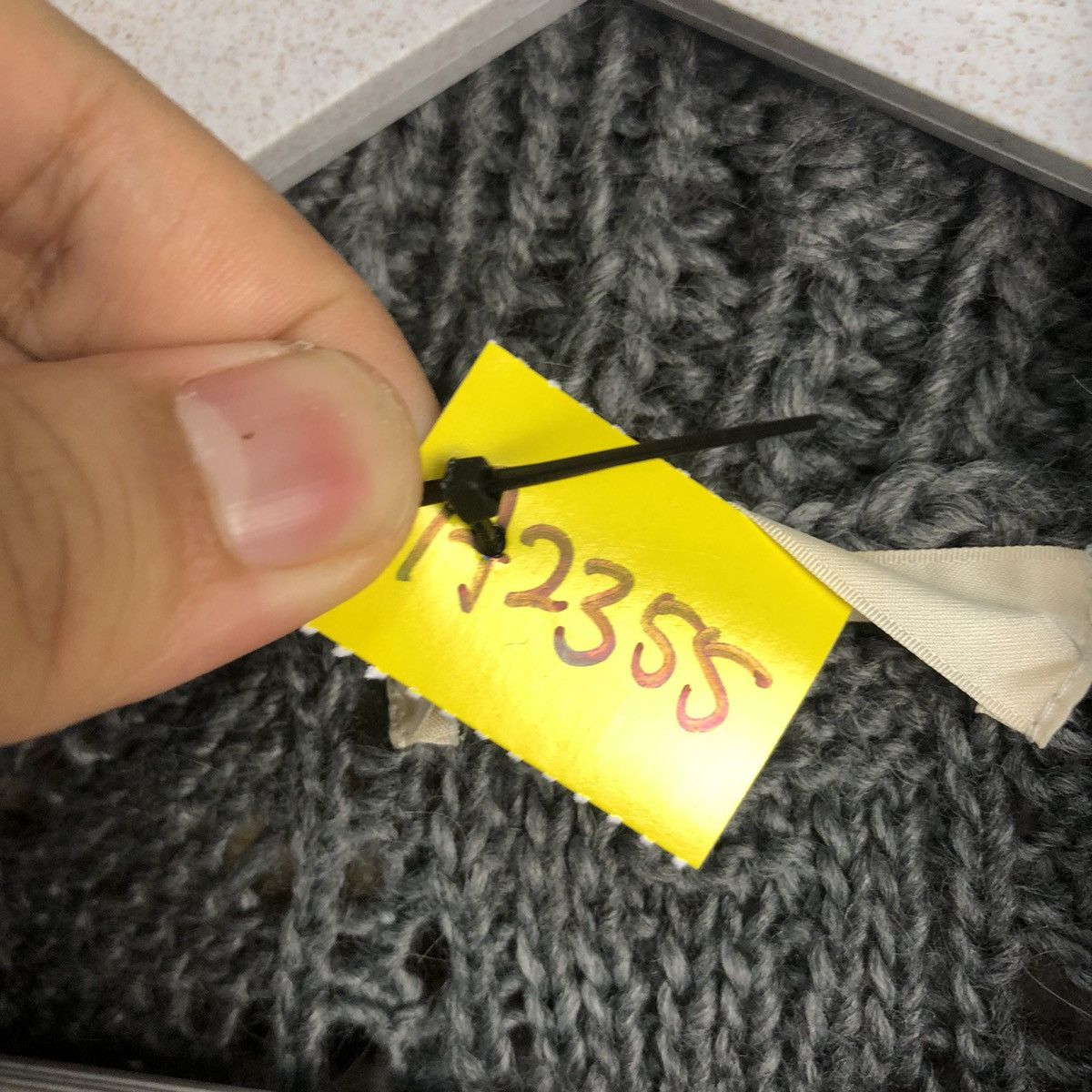 Homespun Knitwear Shided Grey crochet Cardigan Knitwear #A2355 Size L / US 10 / IT 46 - 11 Thumbnail