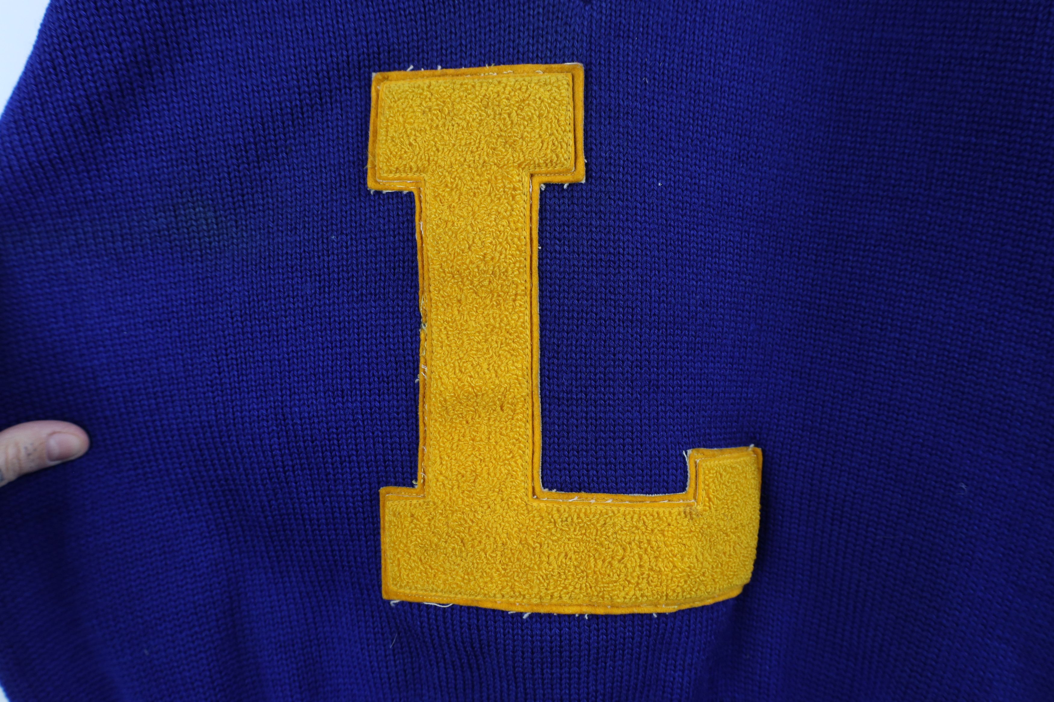 Vintage Vintage 50s 60s Wool Varsity Letterman V-Neck Sweater USA Size US L / EU 52-54 / 3 - 6 Thumbnail