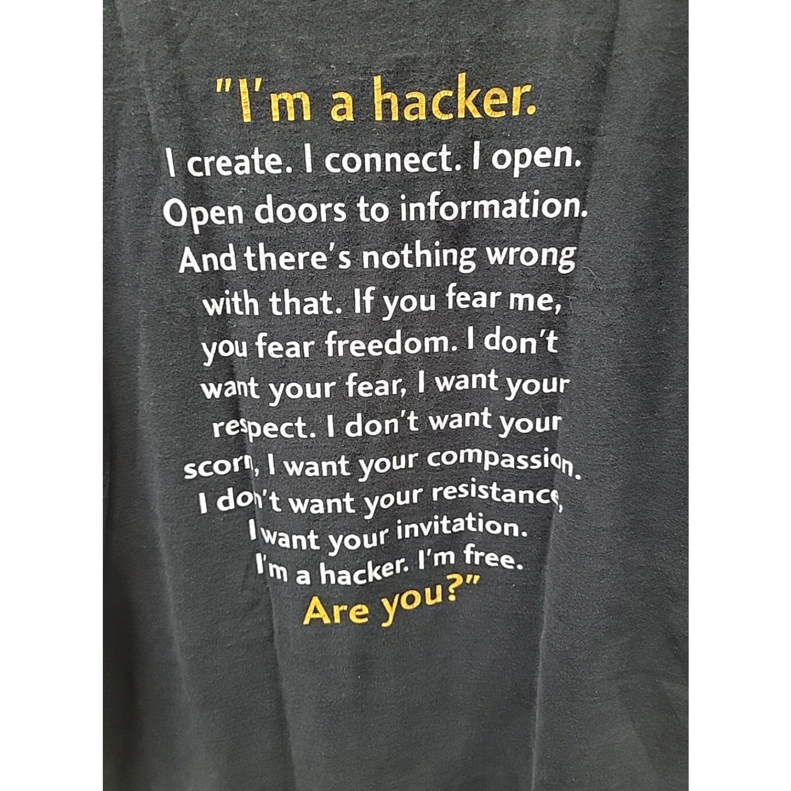 Fruit Of The Loom VINTAGE 90s HACKER Covalent Technology Tech Shirt L Short Sleeve Black Mens Graphic Tee Vintage Tool Shirt Size US L / EU 52-54 / 3 - 6 Thumbnail