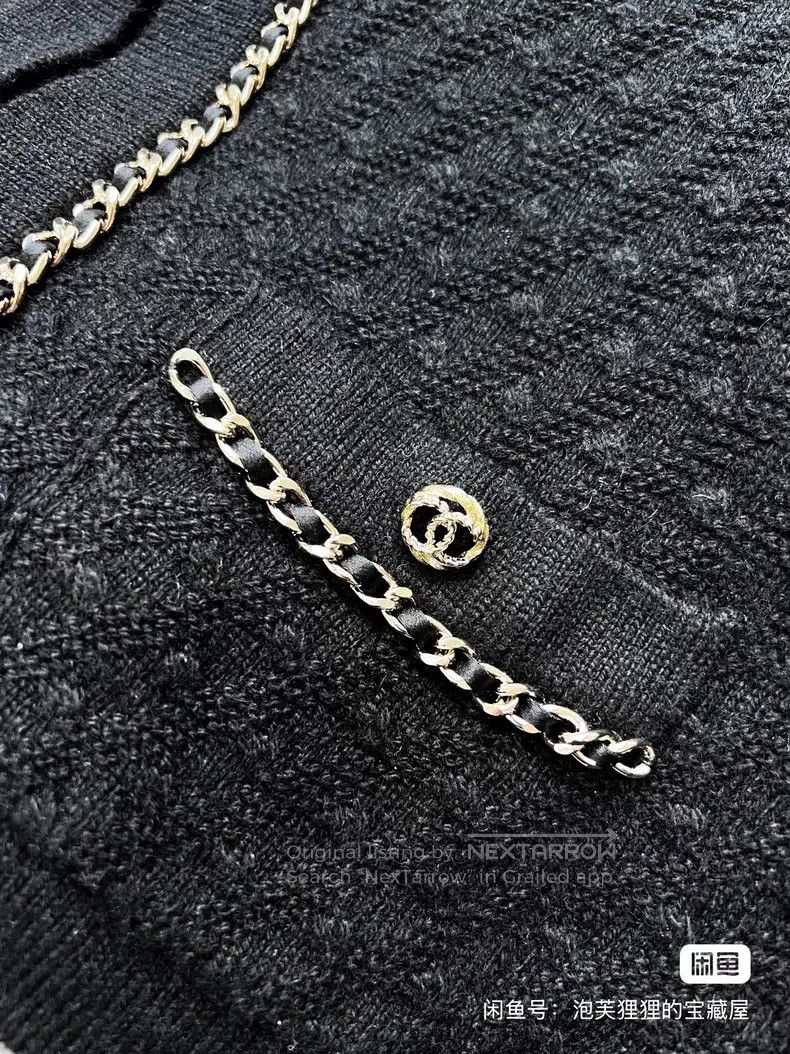 Chanel Chanel Leather chain rolled edge long-sleeved short knit c Size XS / US 0-2 / IT 36-38 - 4 Thumbnail