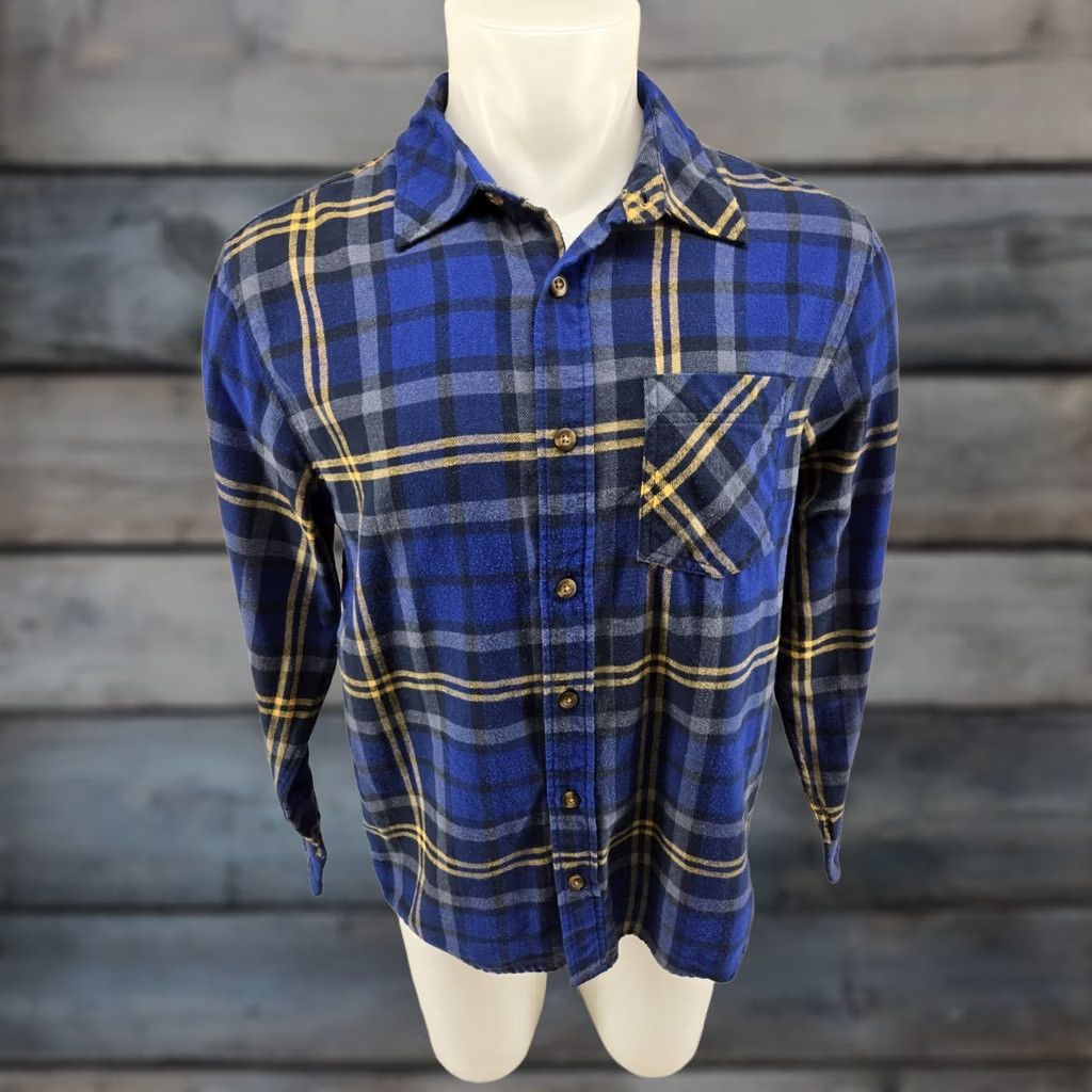 Vintage Field and Stream Shirt Button-Up Plaid Flannel Blue Yellow Men's M Medium Cotton Button-Down Pocketed Vintage: No Size US M / EU 48-50 / 2 - 1 Thumbnail