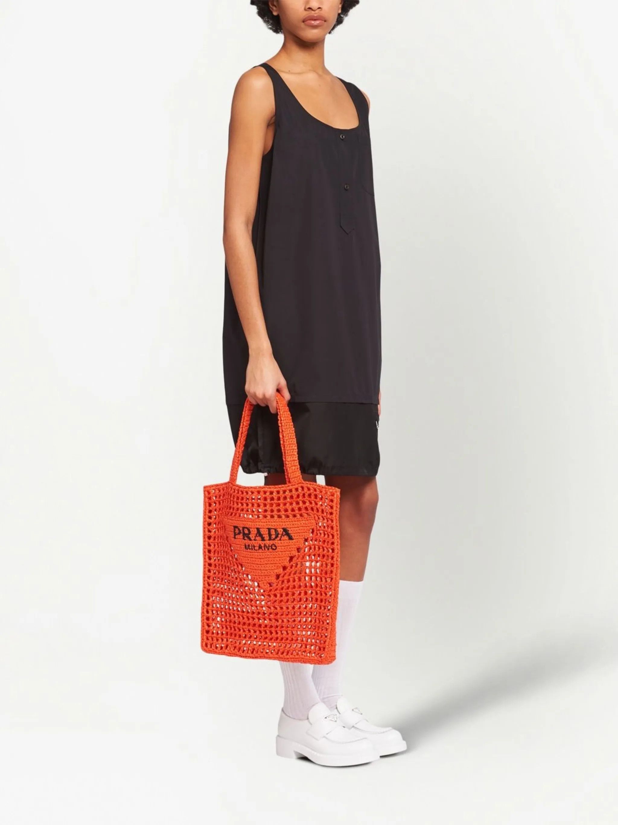 Prada o1la1rc1a0925 Size: OS / Triangle-Logo Crochet Tote Bag Size ONE SIZE - 2 Thumbnail