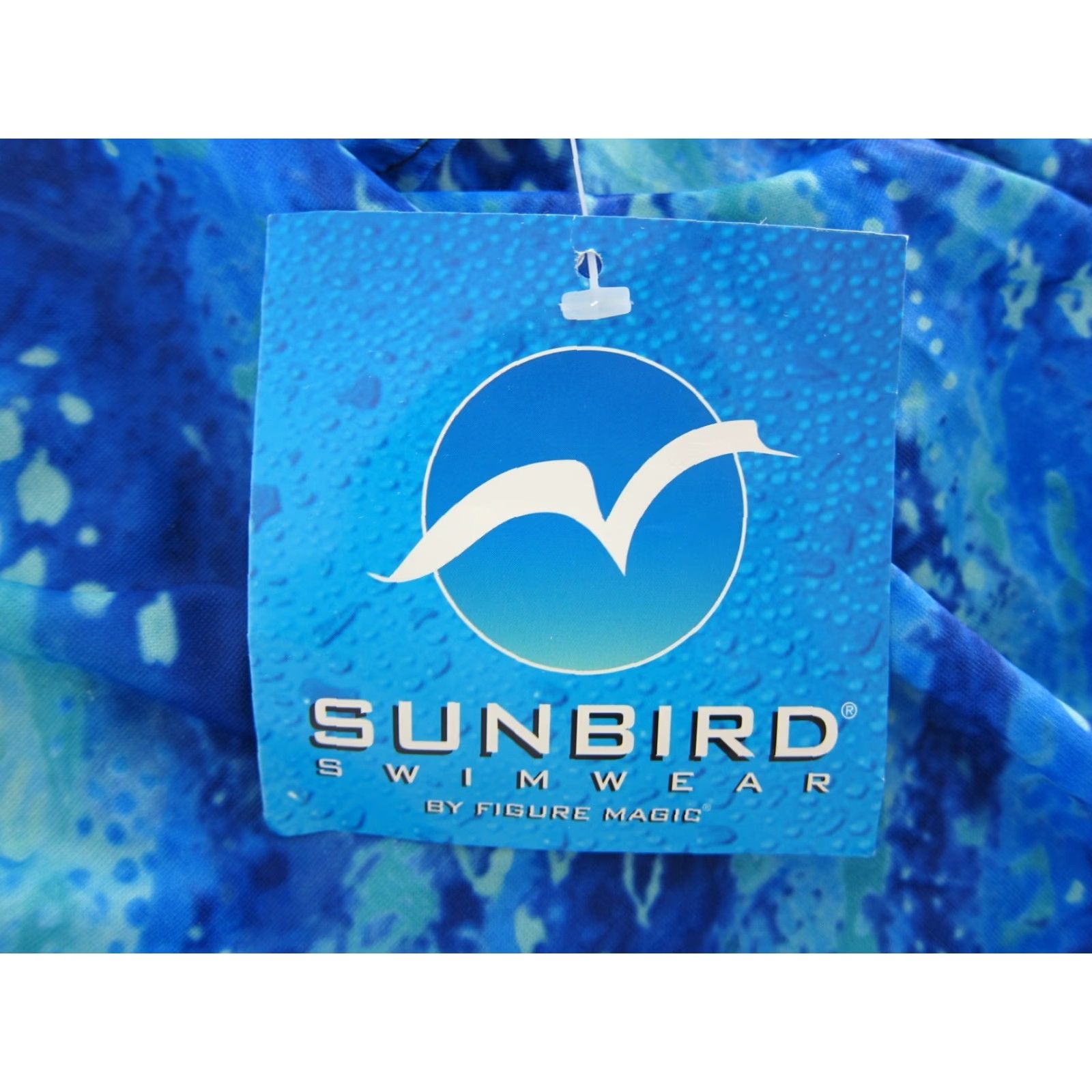 Vintage Sunbird Tankini Swim Top Women 30 Built In Bra Tie Dye Blue Green NWT Bathing Suit Bluе Size 4XL / US 24-26 - 3 Thumbnail