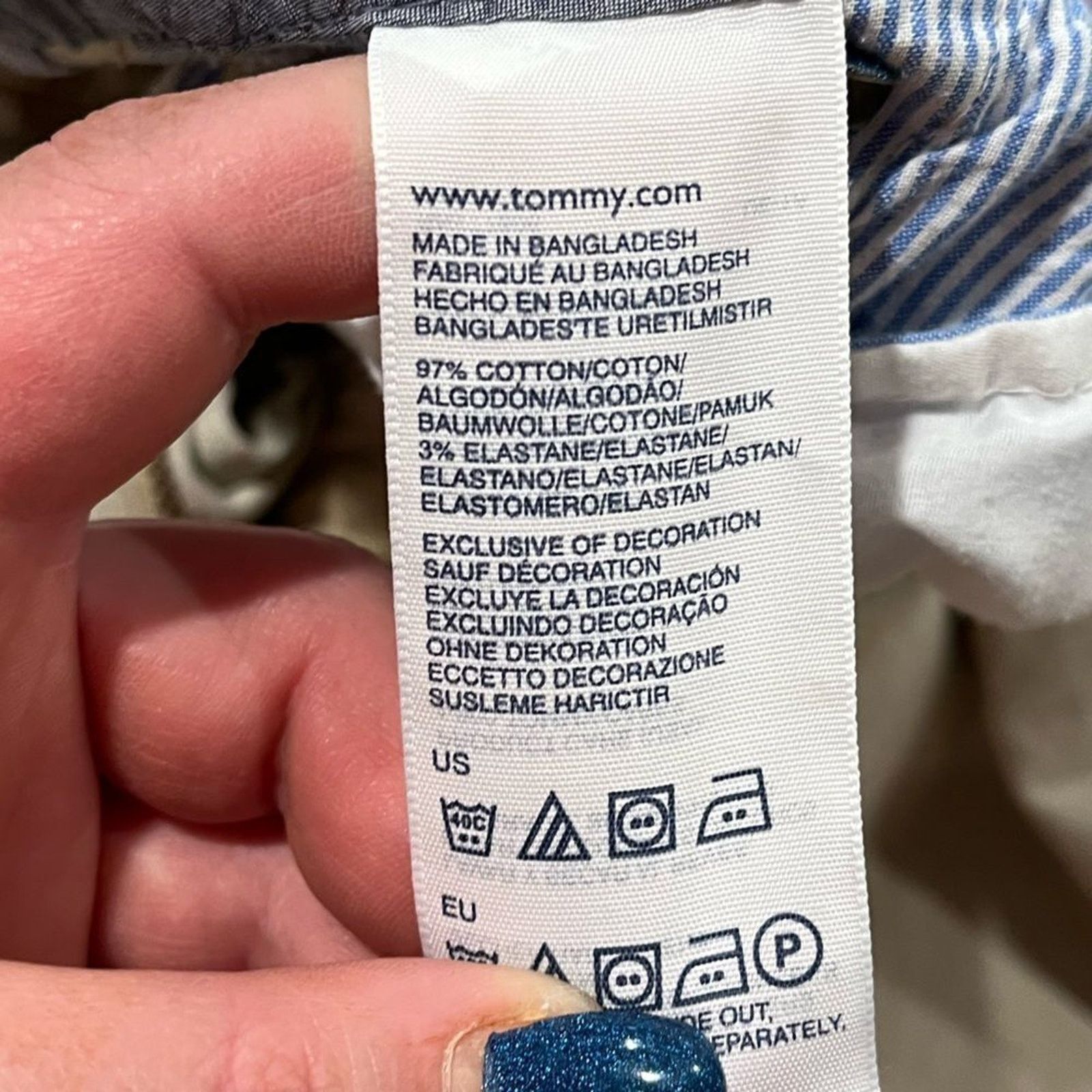 Tommy Hilfiger Tommy Hilfiger Womens Chino Pants Classic Straight Leg 12 Size 34" / US 12 / IT 48 - 8 Thumbnail