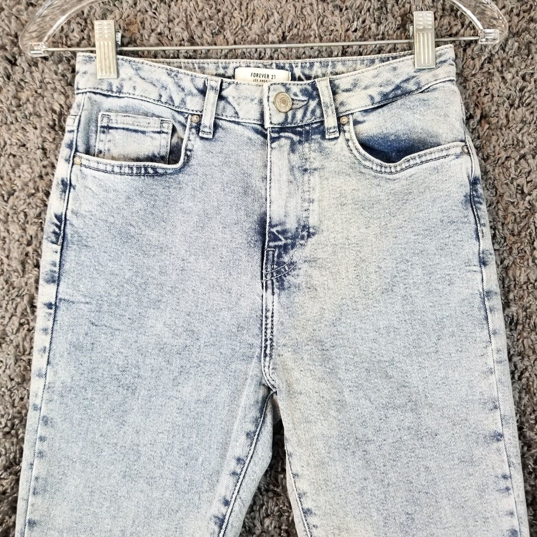 Forever 21 FOREVER 21 Acid Wash Skinny Jeans Size 25 Blue Womens Size 42" / US 20 - 2 Thumbnail