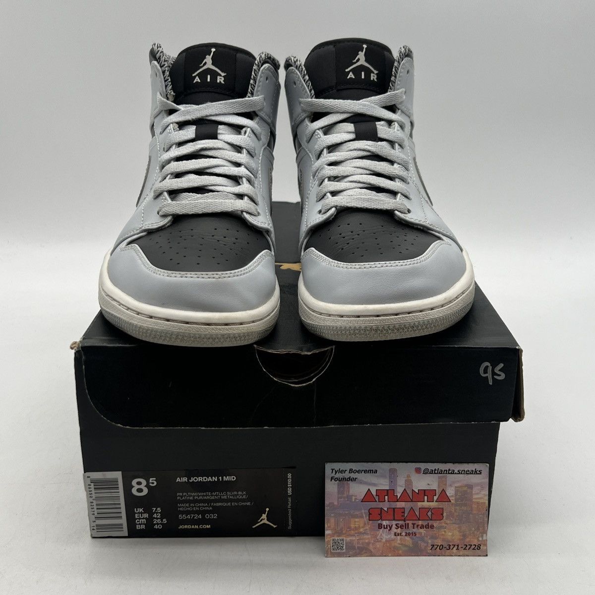 Jordan Brand Air Jordan 1 mid wolf grey Size US 8.5 / EU 41-42 - 2 Thumbnail