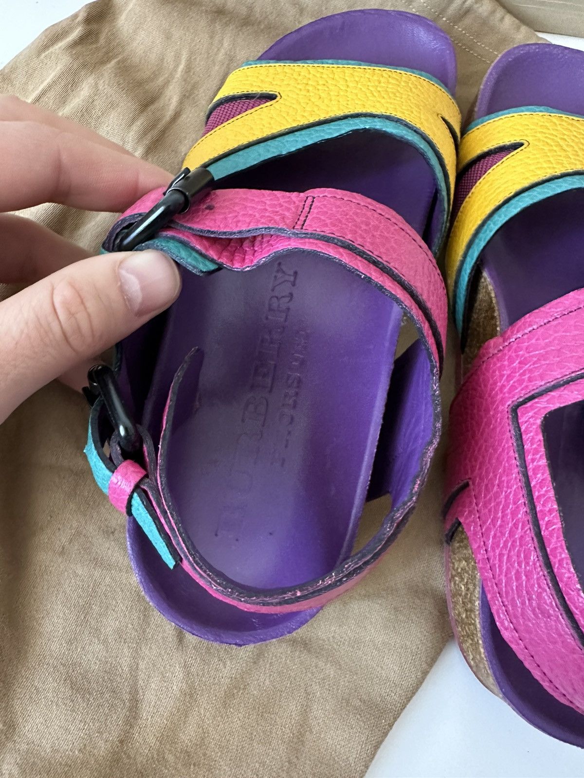 Burberry Burberry multicolour leather sandals Size US 7 / IT 37 - 5 Thumbnail